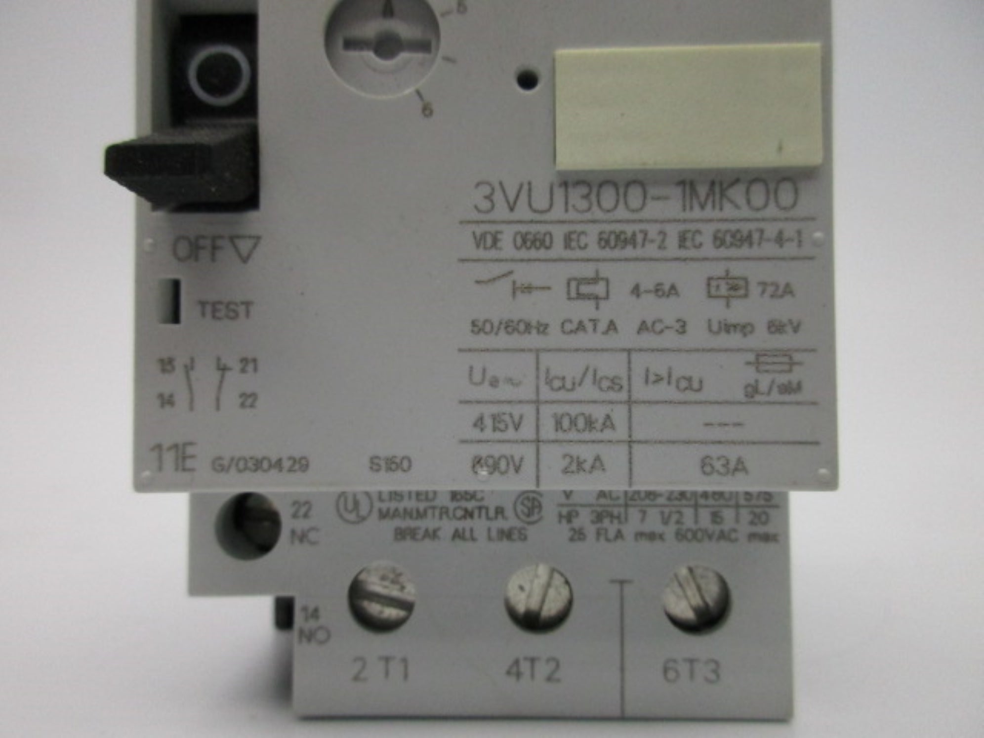 SIEMENS 3VU1300-1MK00 4-6A UNMP