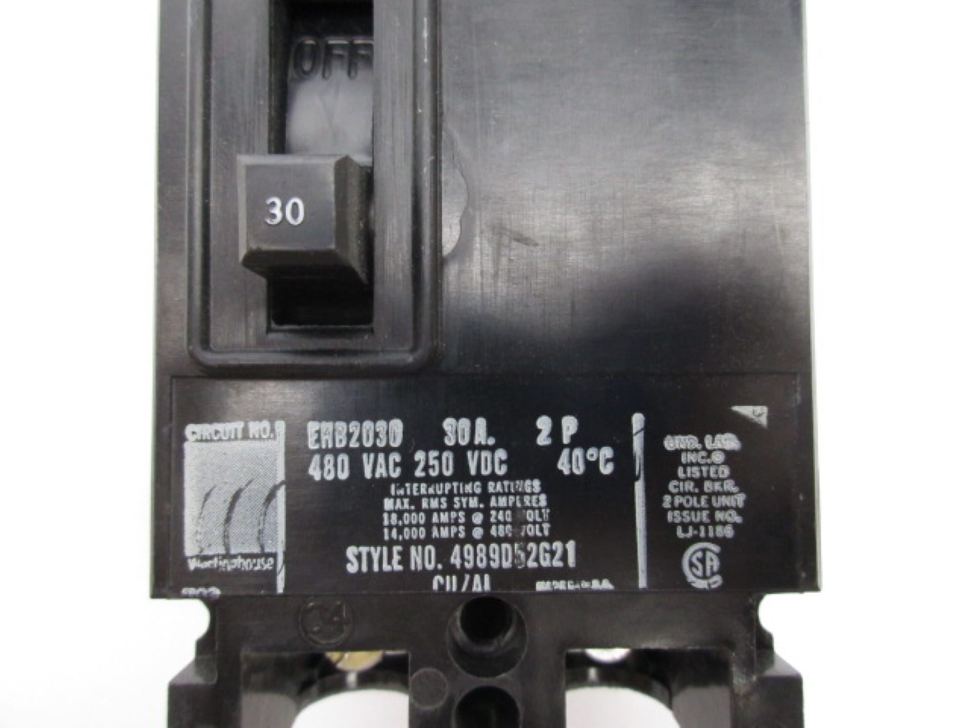 WESTINGHOUSE EB2030 30A 240VAC NSMP