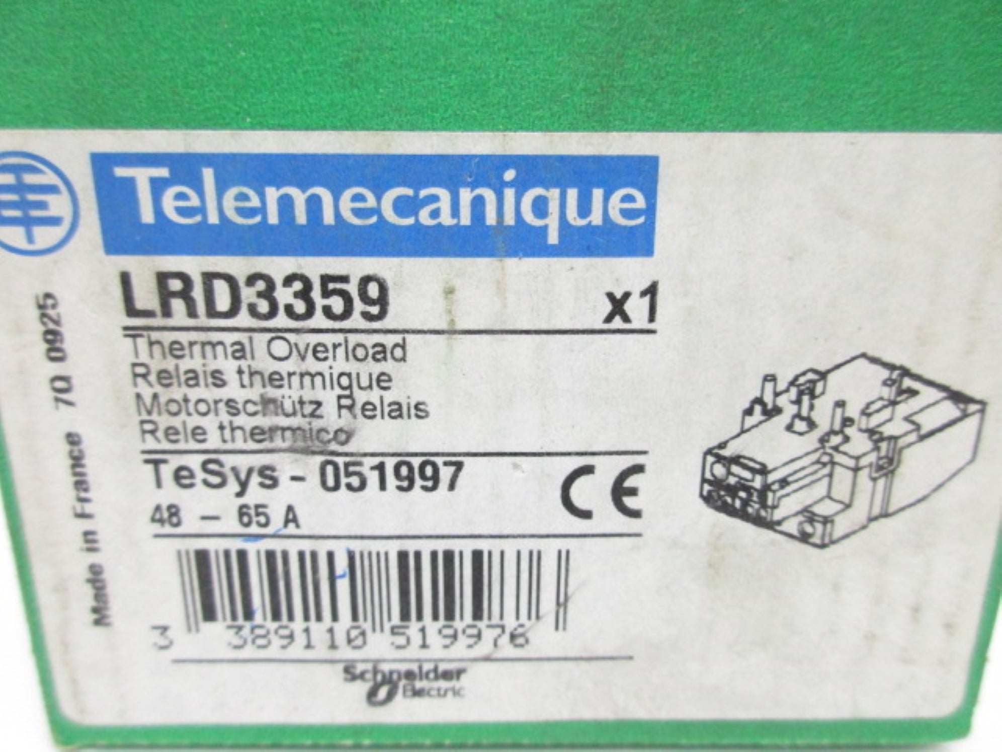 TELEMECANIQUE LRD3359 48-65A 600V NSMP