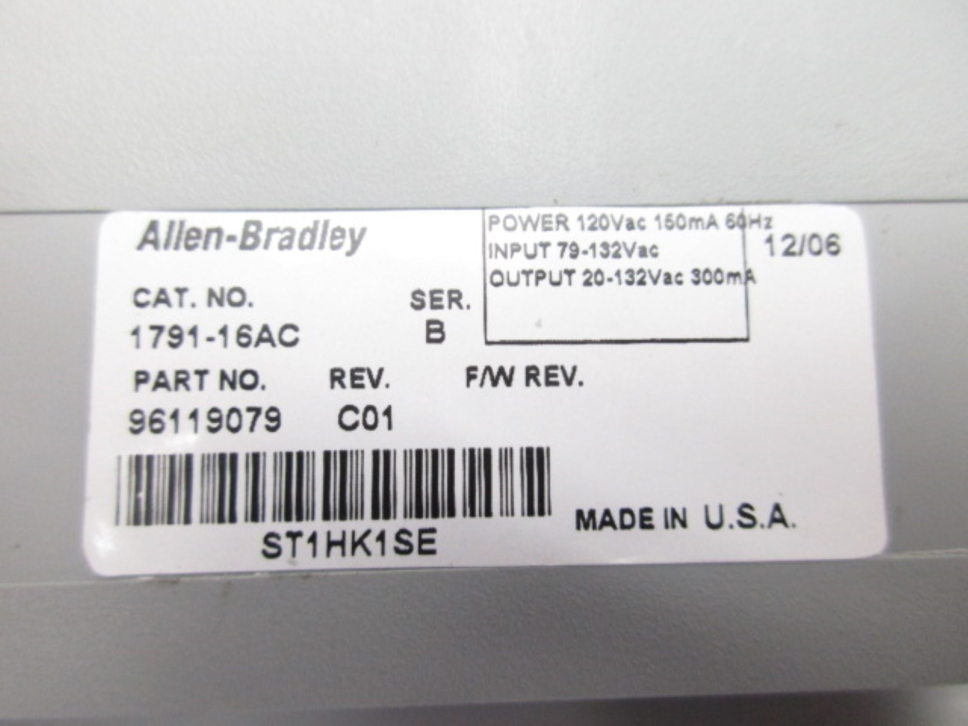 ALLEN BRADLEY 1791-16AC SER. B NSNP