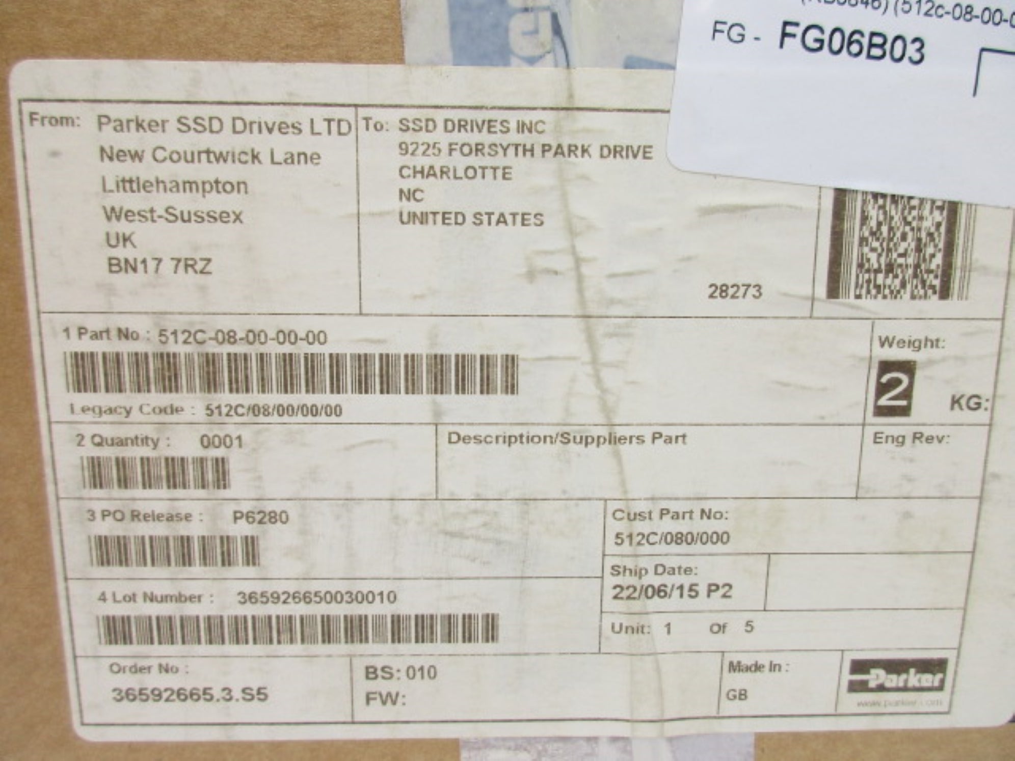 PARKER 512C-08-00-00-00 NSFS