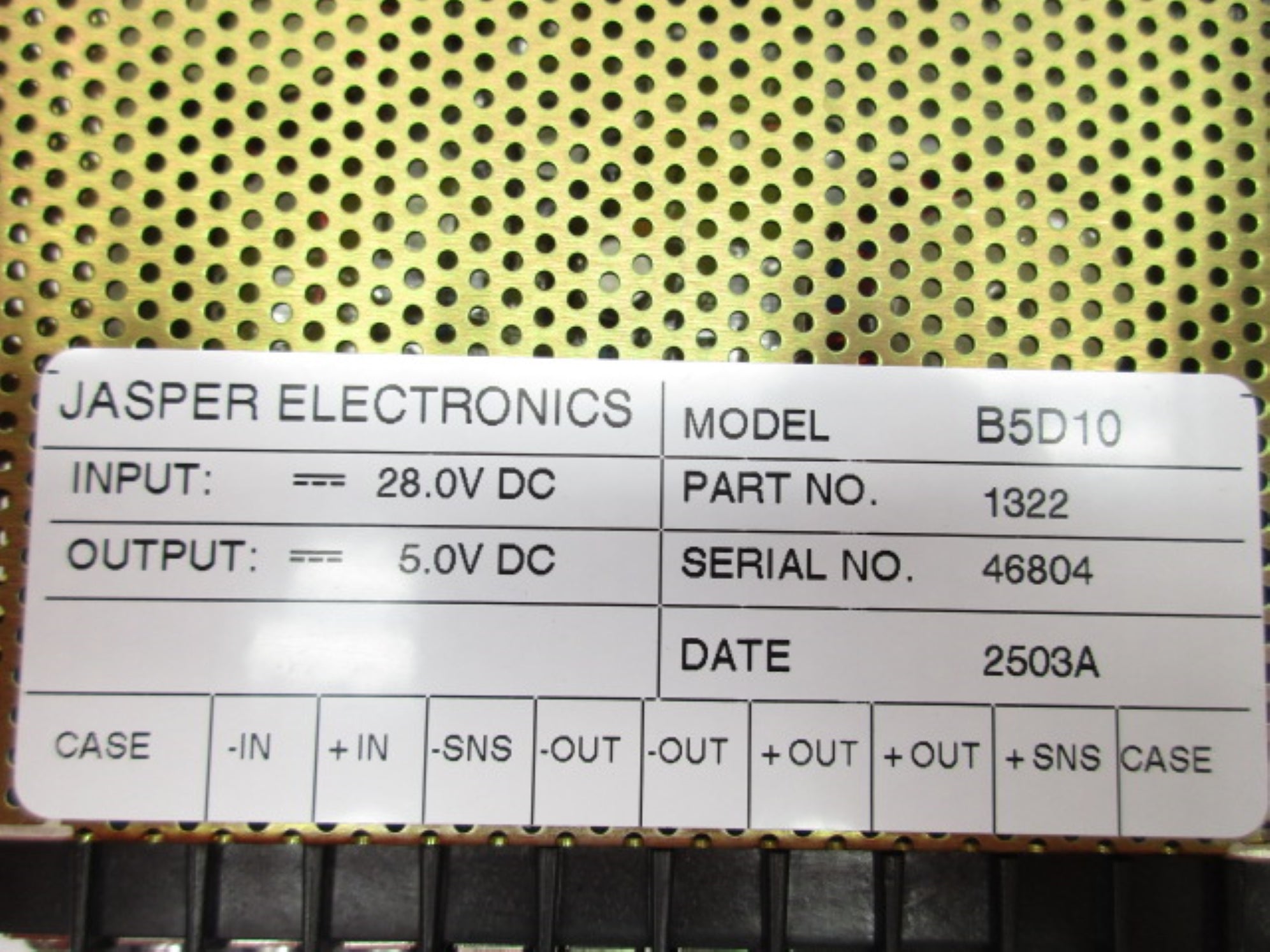JASPER ELECTRONICS B5D10 1322 NSNP