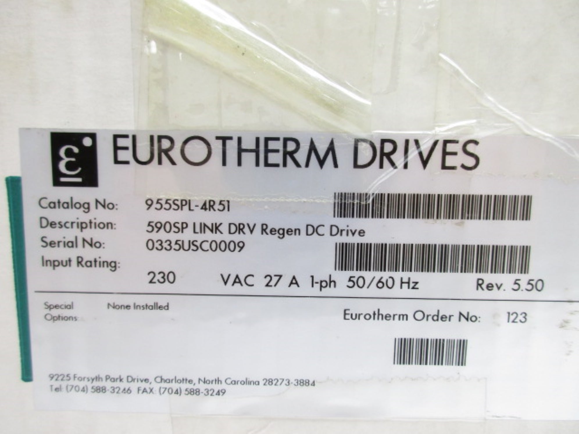 EUROTHERM DRIVES 955SPL-4R51 NSMP