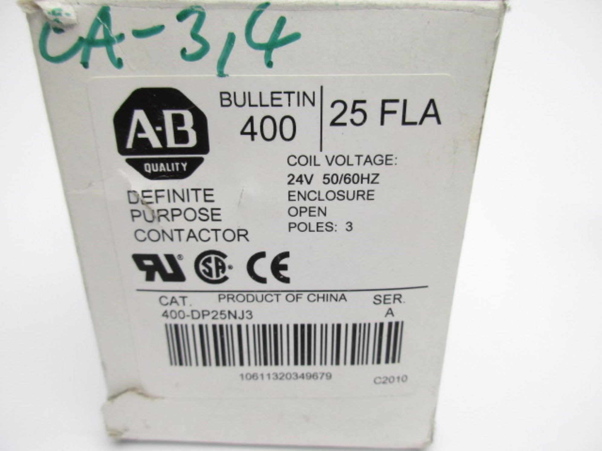 ALLEN BRADLEY 400-DP25NJ3 SER. A 24V (WH) NSMP