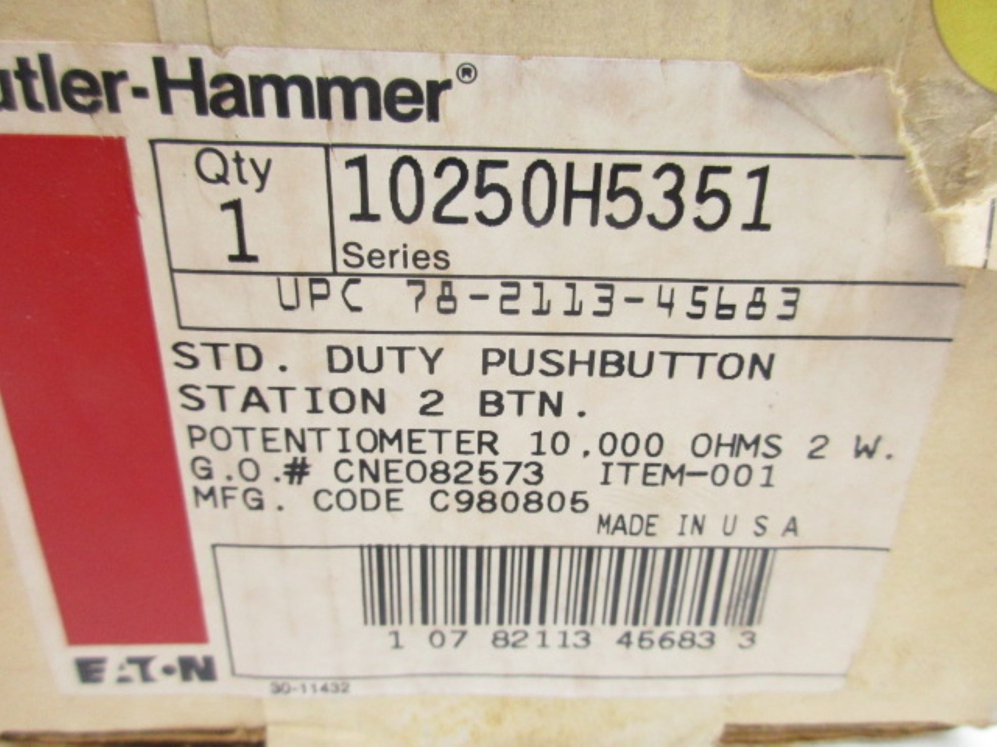 CUTLER HAMMER 10250H5351 NSMP