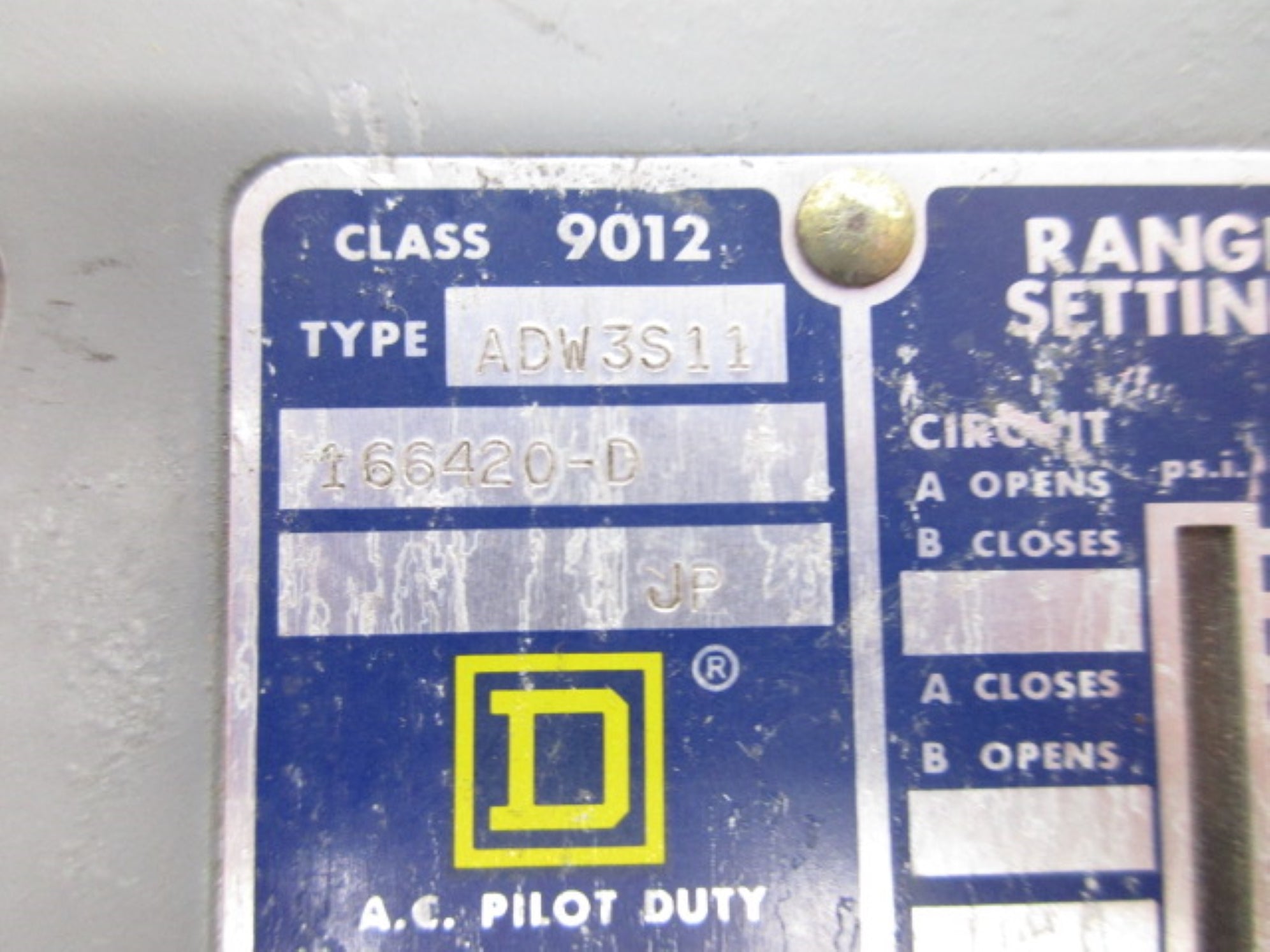 SQUARE D 9012ADW3S11 UNMP