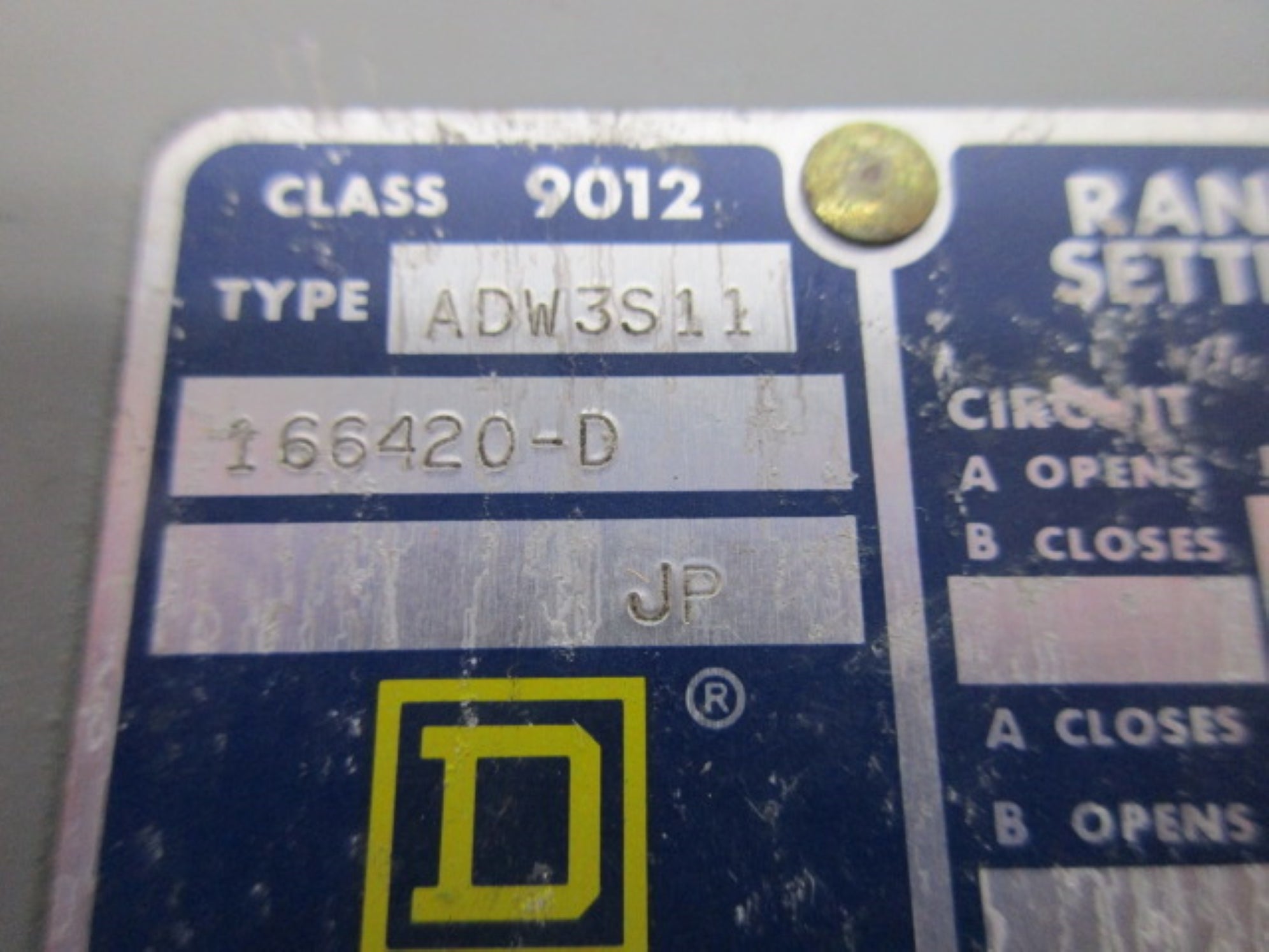 SQUARE D 9012ADW3S11 UNMP