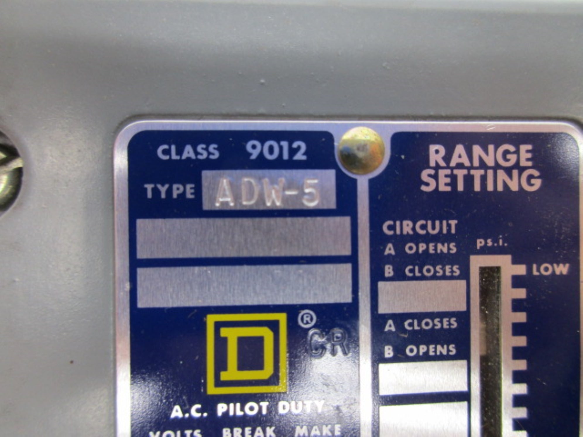 SQUARE D 9012ADW5 UNMP