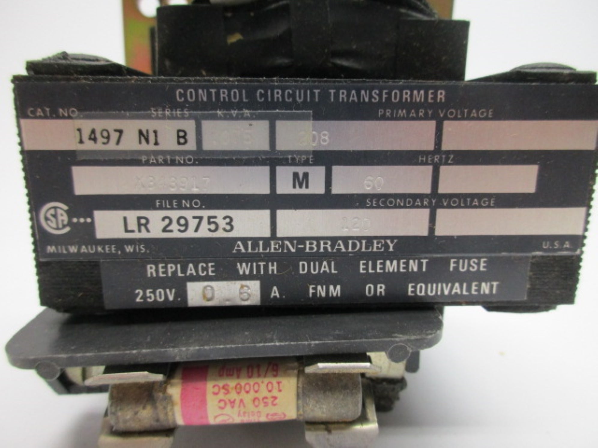 ALLEN BRADLEY 1497-N1 SER. B (BR/YL) NSMP
