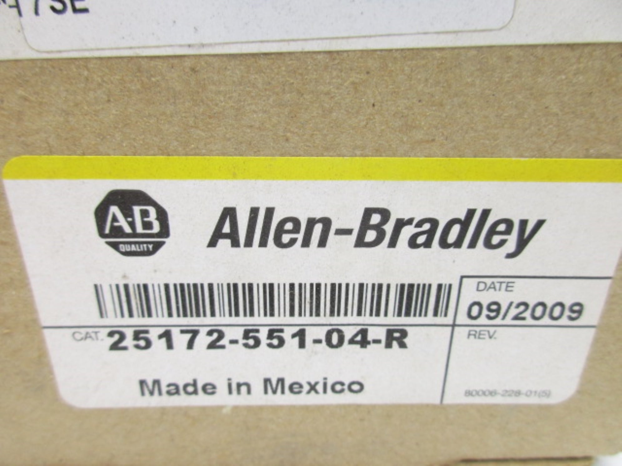 ALLEN BRADLEY 25172-551-04-R DATE: 2009 (BR/YL) NSFS