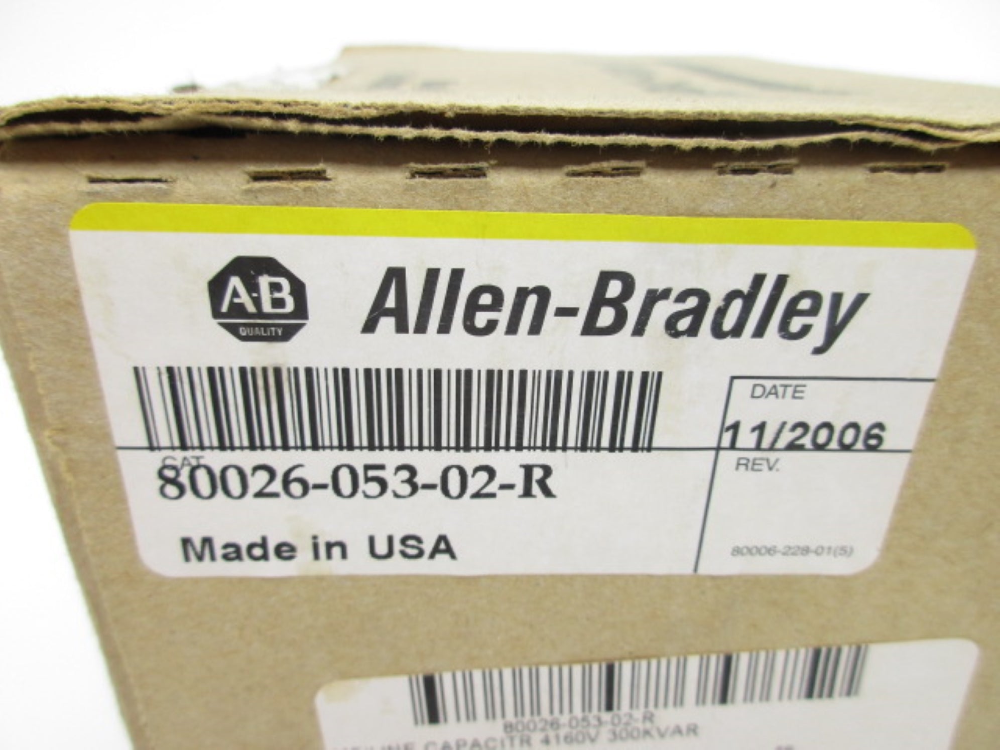 INDUSTRIAL SPARE PART 80026-053-02-R DATE: 2006 (BR/YL) NSFS