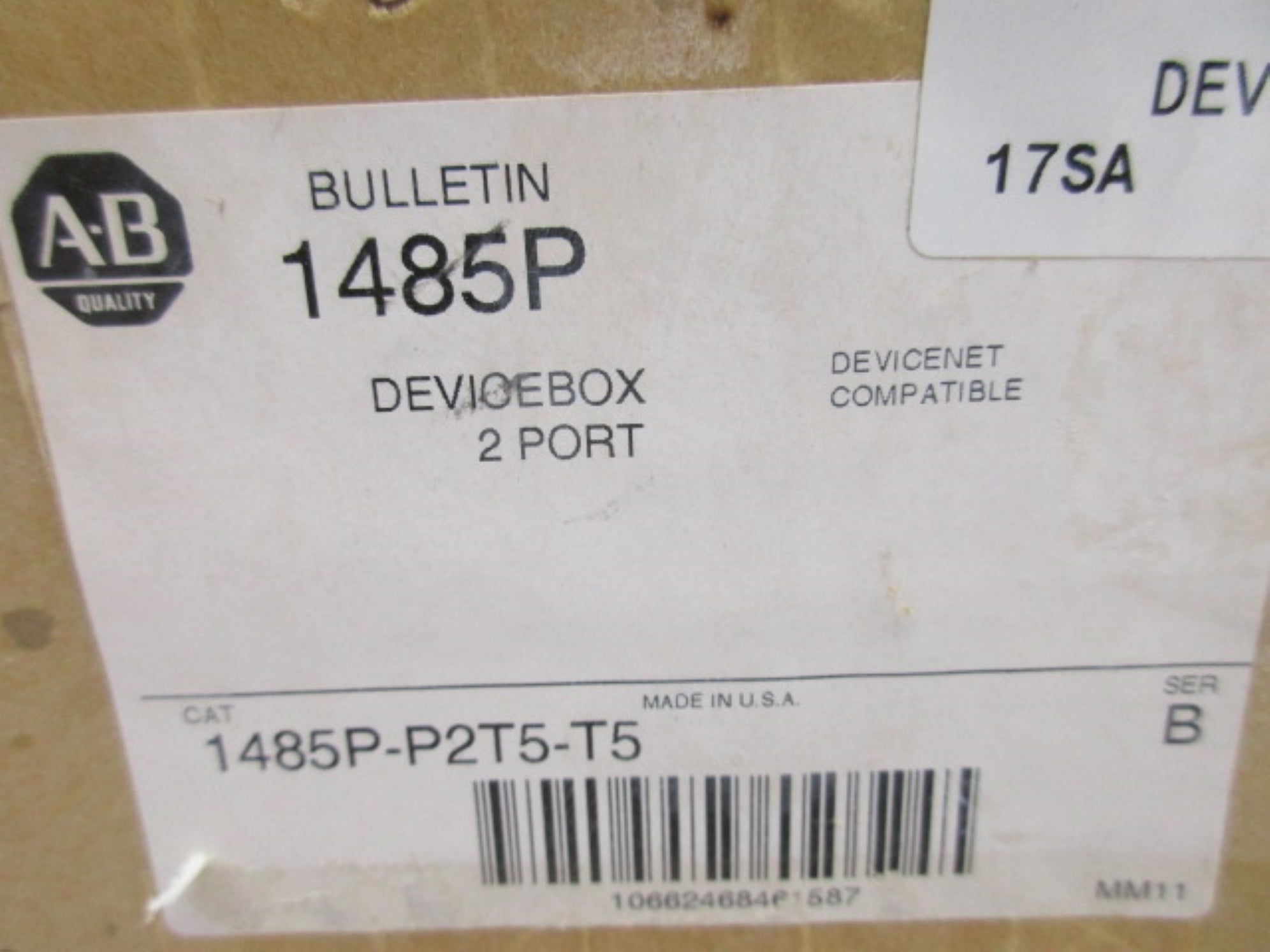 ALLEN BRADLEY 1485P-P2T5-T5 SER. B (BR/WH) NSMP