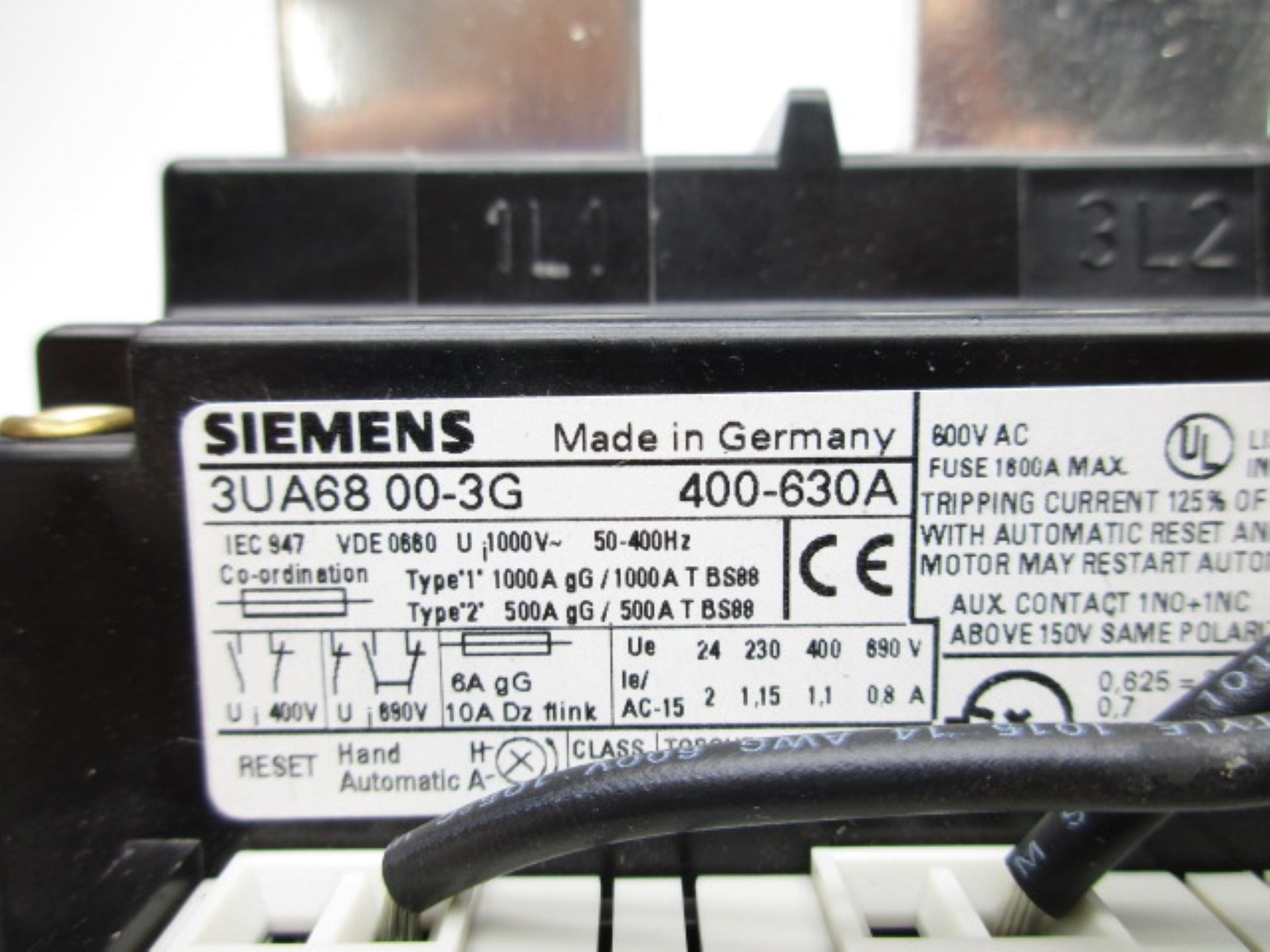 SIEMENS 3UA6800-3G 400-630A 600VAC NSMP