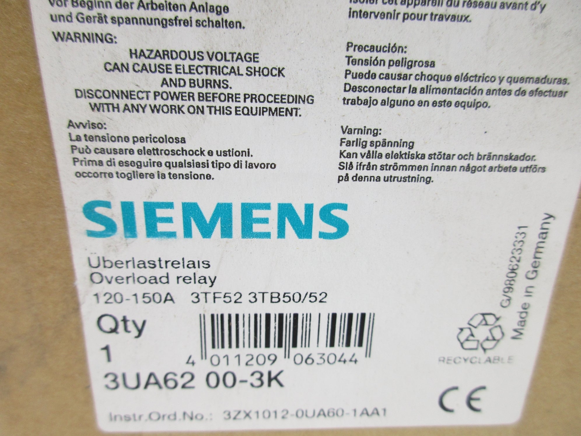 SIEMENS 3UA6200-3K 120-150A NSFS