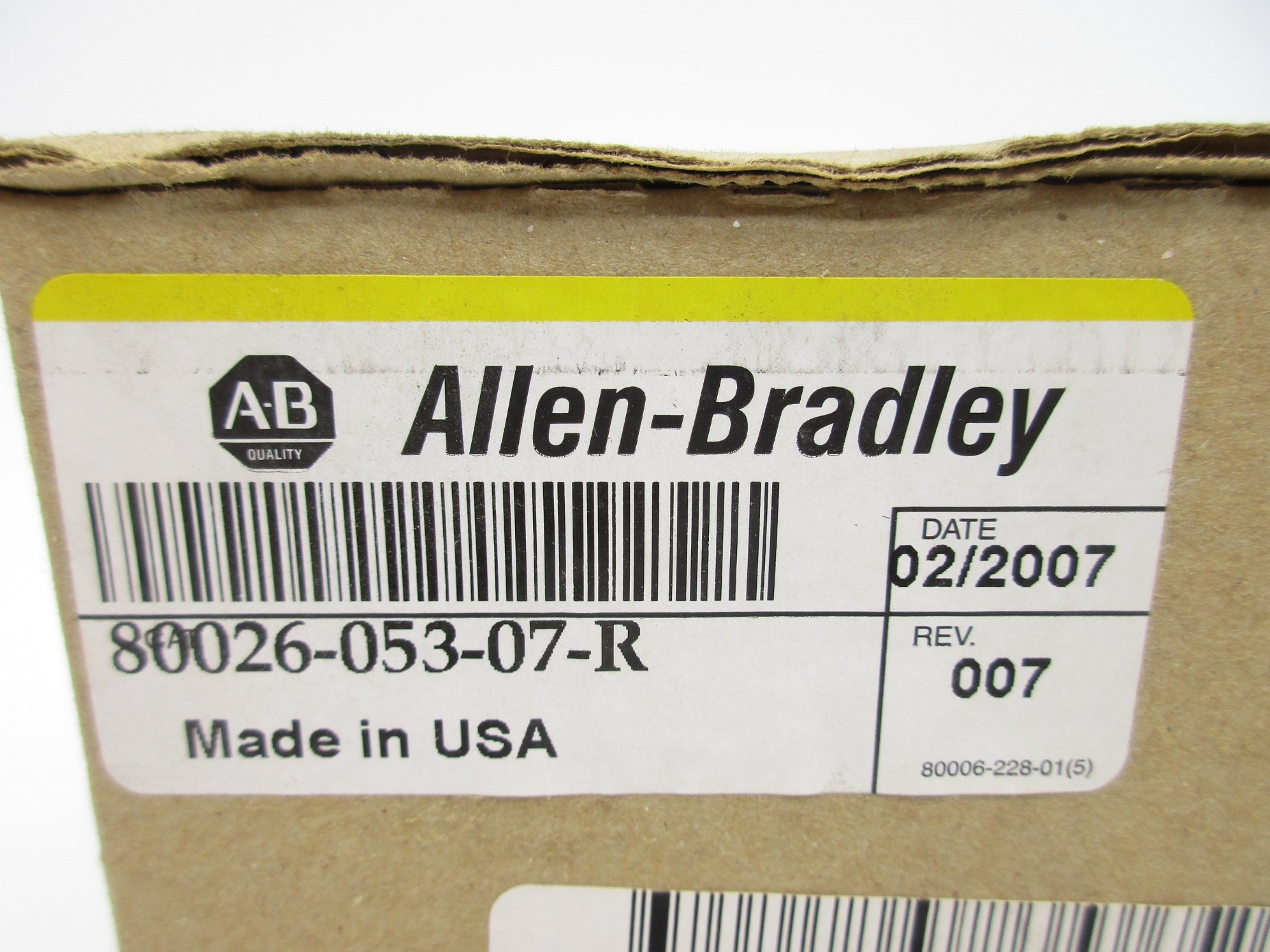 ALLEN BRADLEY 80026-053-07-R (BR/YL) NSMP