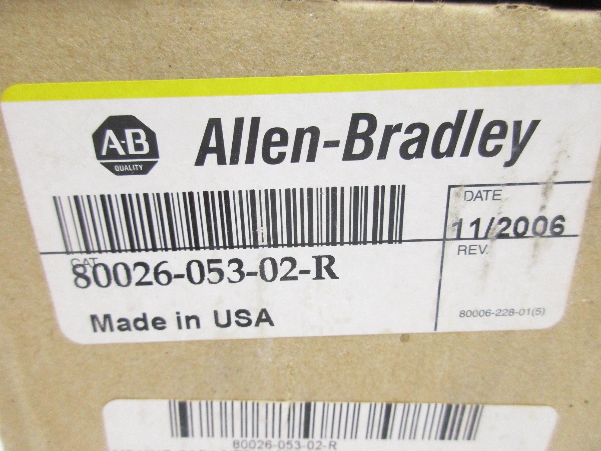 ALLEN BRADLEY 80026-053-02-R (BR/YL) NSMP