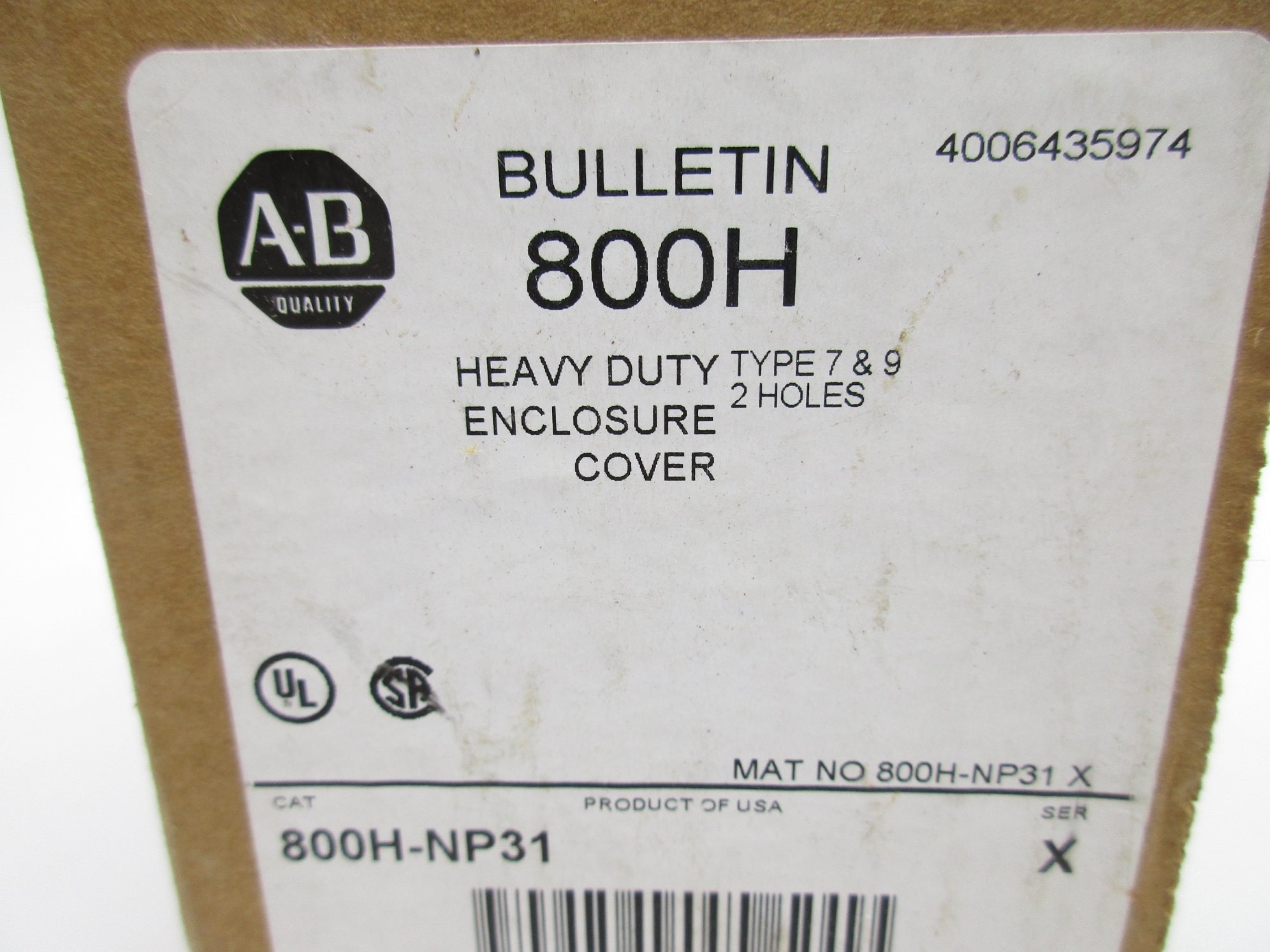 ALLEN BRADLEY 800H-NP31 SER. X (BR/WH) NSMP