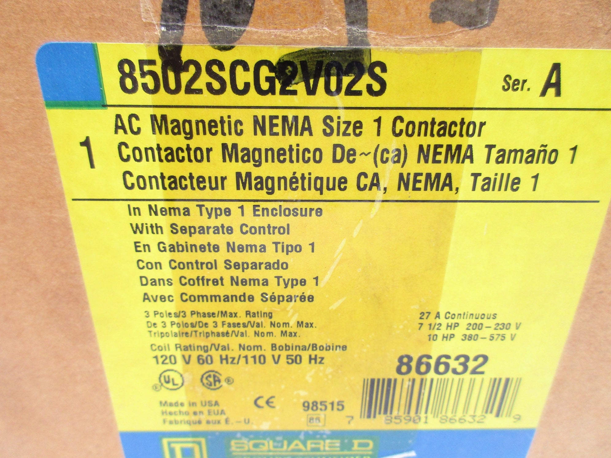 SQUARE D 8502SCG2V02S SER. A 120V NSMP