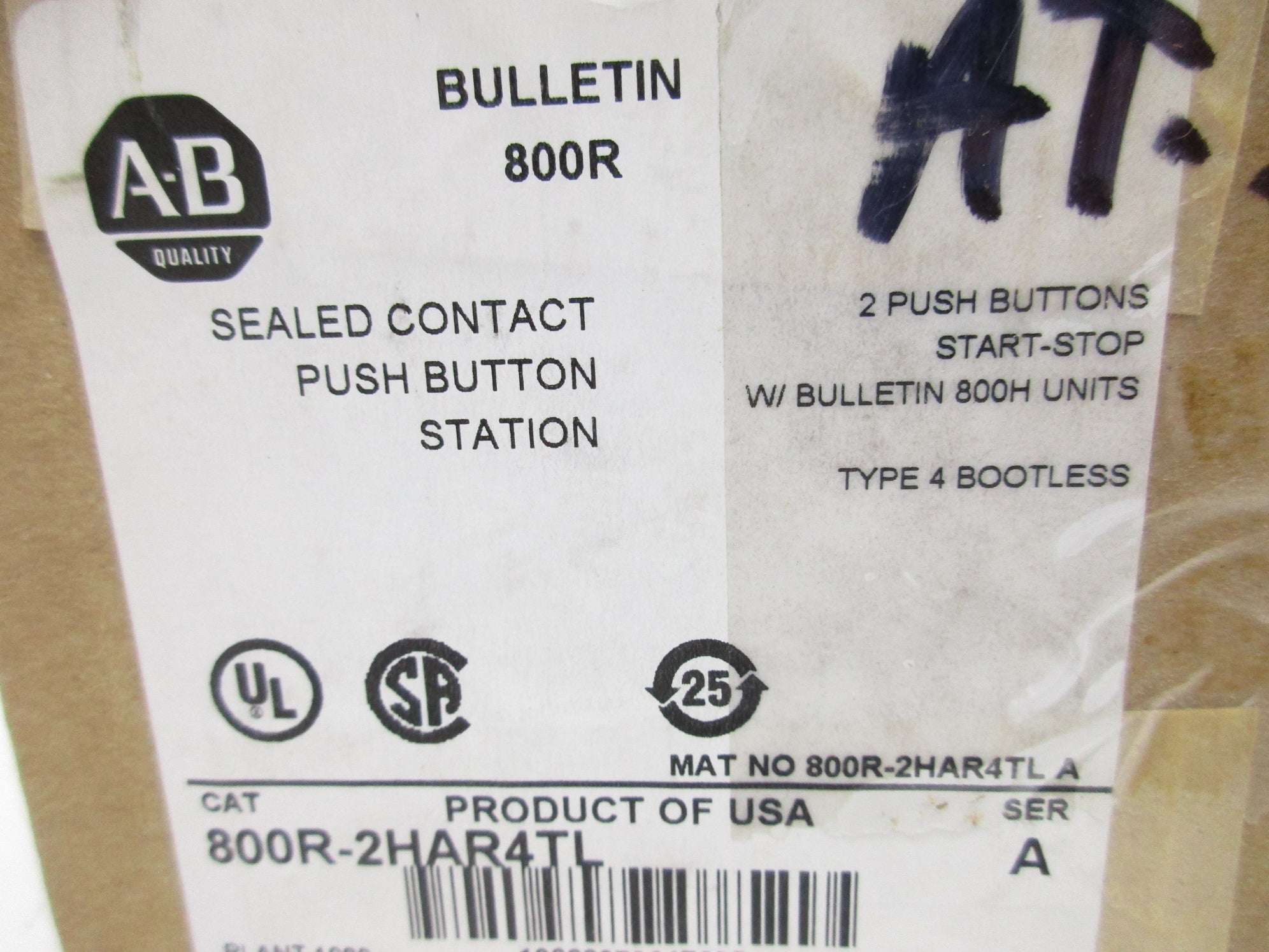 INDUSTRIAL SPARE PART 800R-2HAR4TL SER. A (BR/WH) NSMP