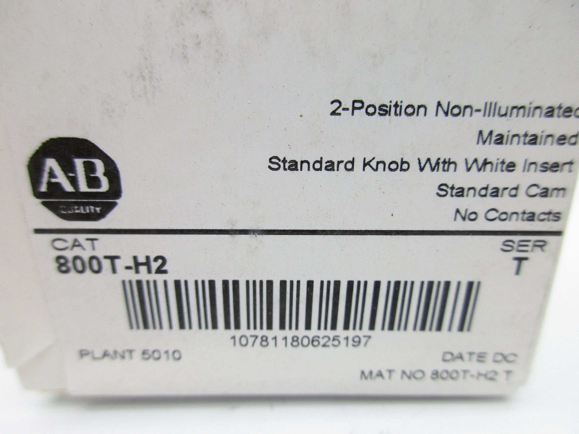ALLEN BRADLEY 800T-H2 SER. T (WH) NSFS