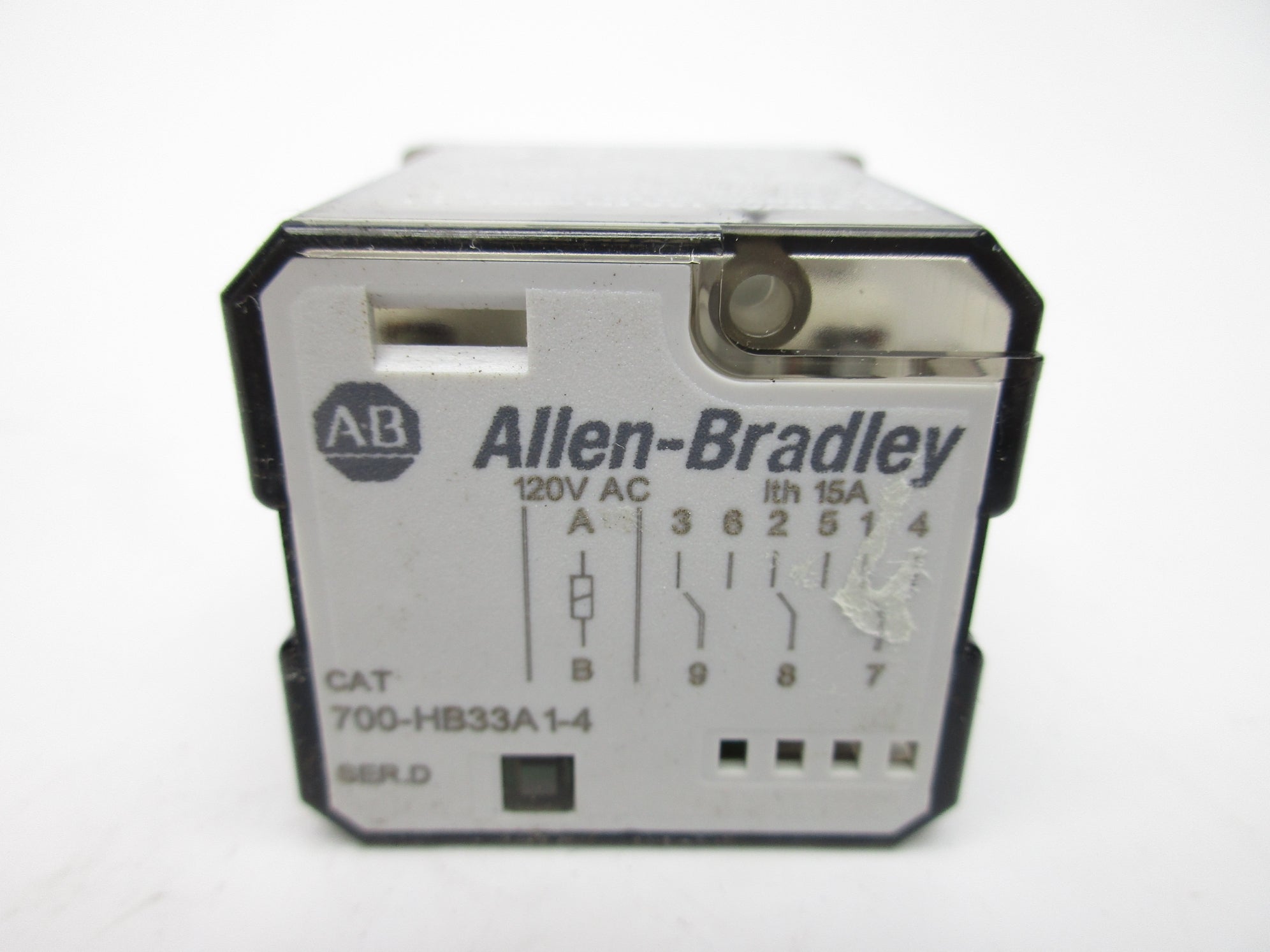 ALLEN BRADLEY 700-HB33A1-4 SER. D 120VAC 15A UNMP