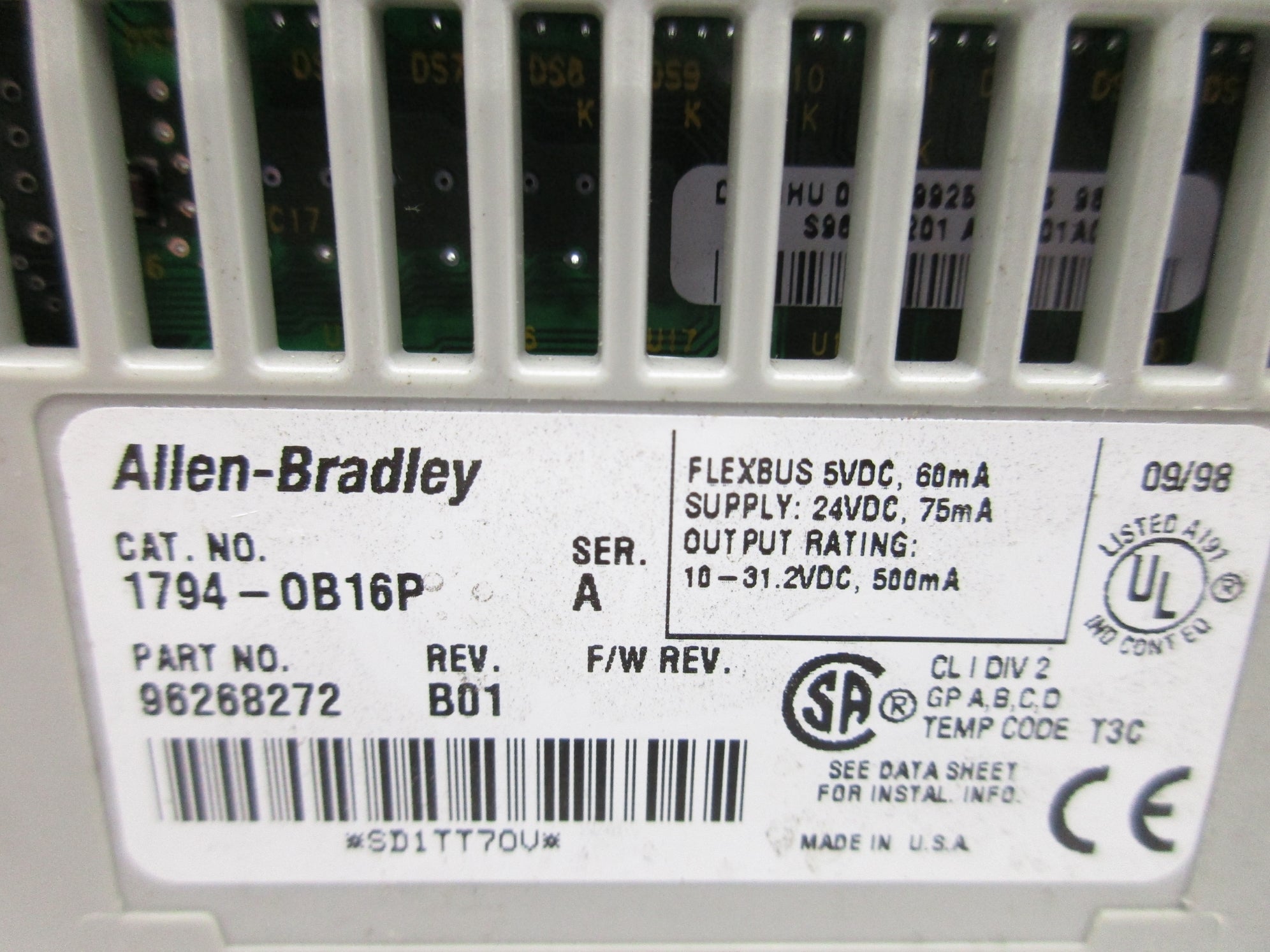 ALLEN BRADLEY 1794-OB16P SER. A 10-31.2VDC UNMP