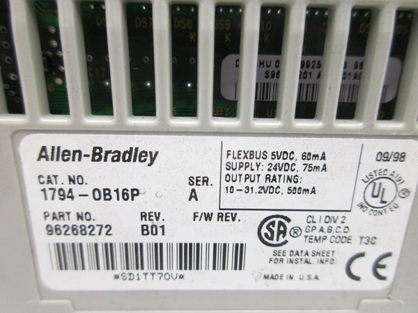 ALLEN BRADLEY 1794-OB16P SER. A 10-31.2VDC UNMP