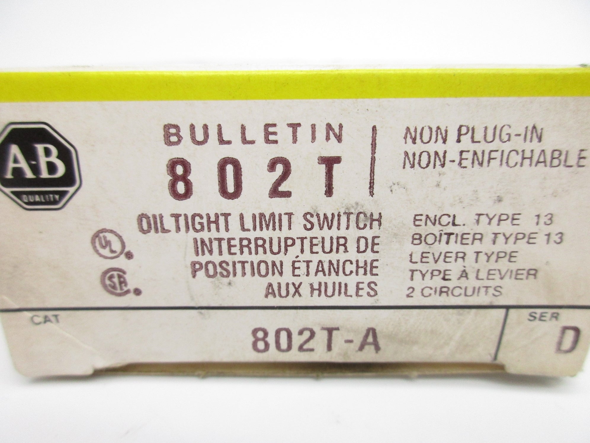 ALLEN BRADLEY 802T-A SER. D (BK/YL) NSMP