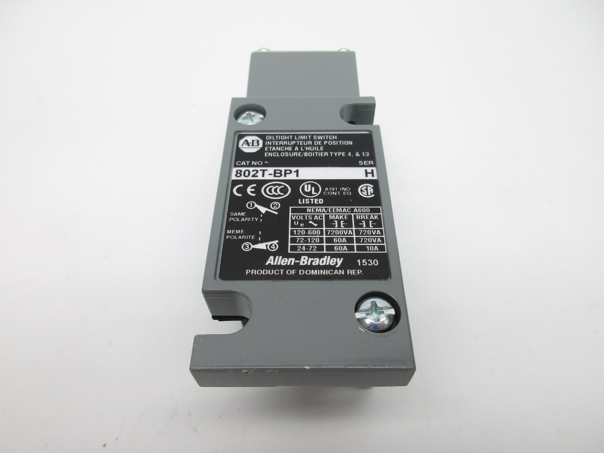 ALLEN BRADLEY 802T-BP1 SER. H (WH) NSMP