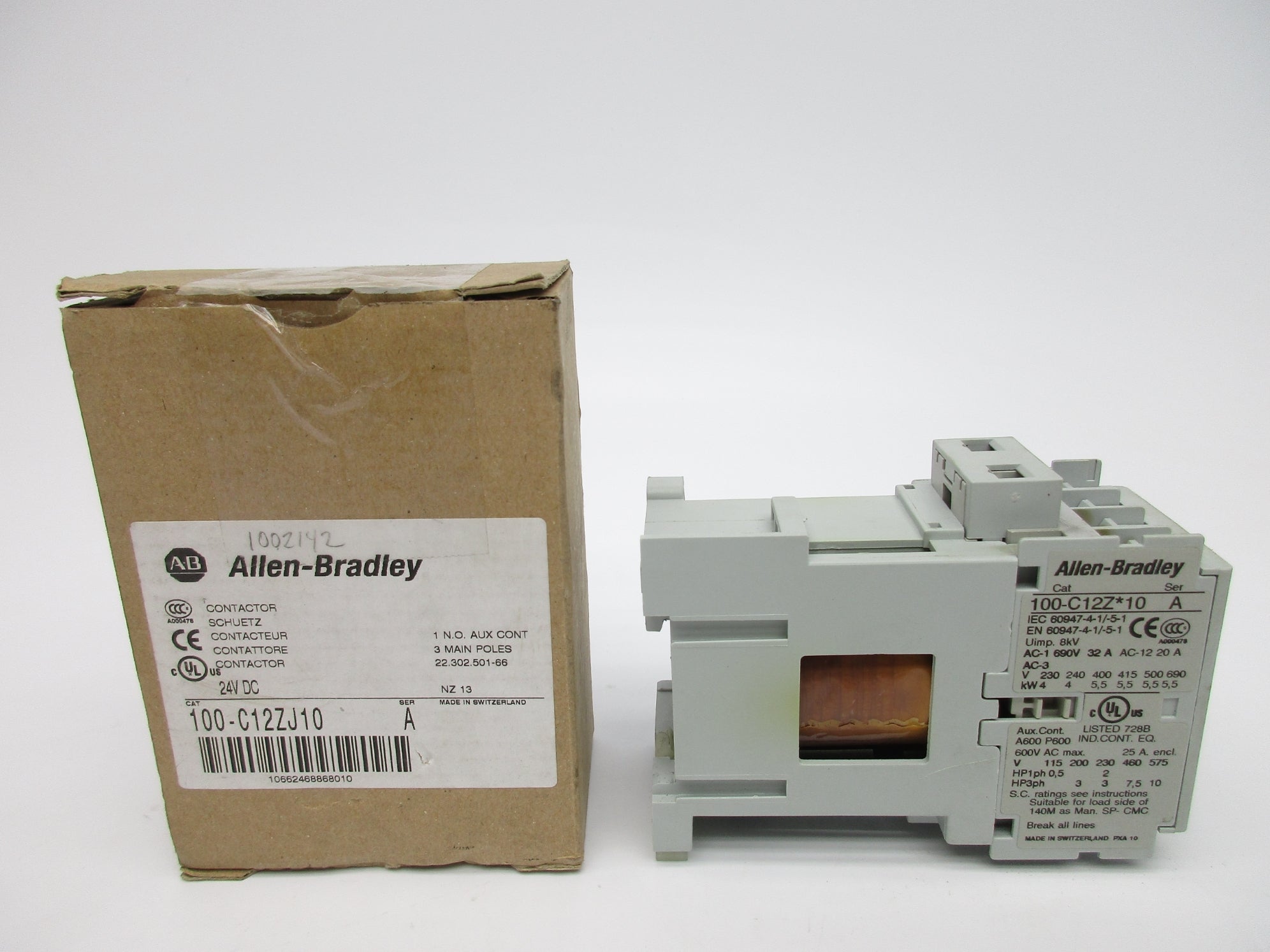 ALLEN BRADLEY 100-C12ZJ10 SER. A 24VDC (BR/WH) NSMP