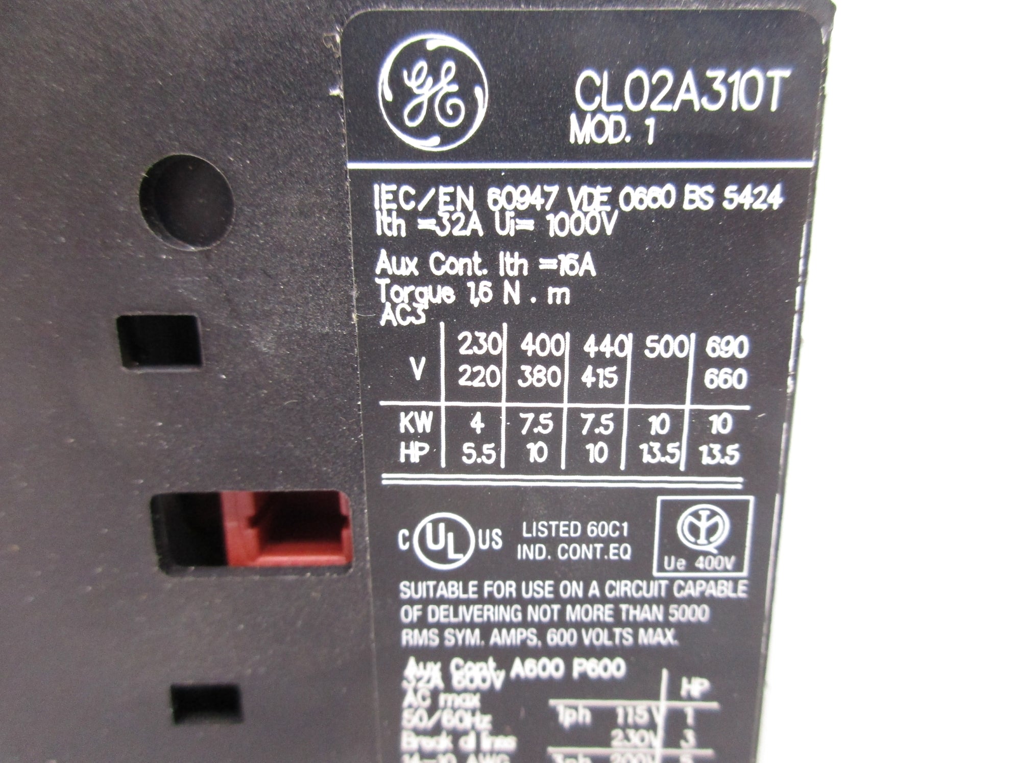 GENERAL ELECTRIC CL02A310T 16A 230V NSNP