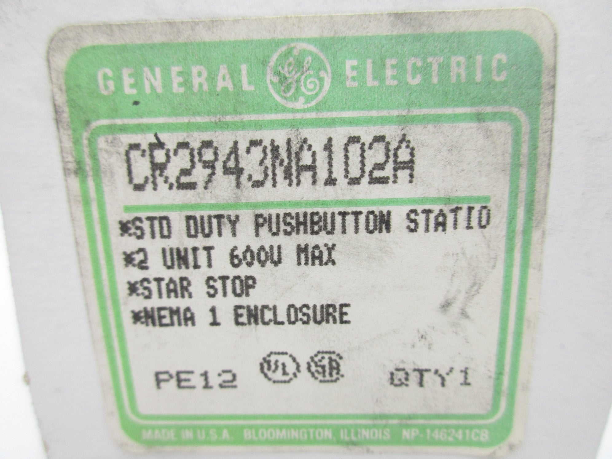 GENERAL ELECTRIC CR2943NA102A 600V NSMP