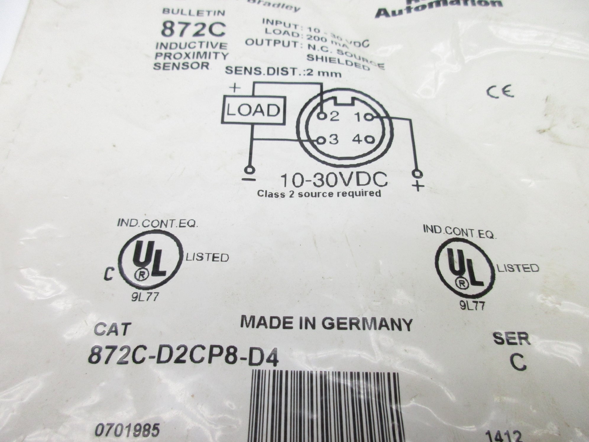 ALLEN BRADLEY 872C-D2CP8-D4 SER. C NSMP