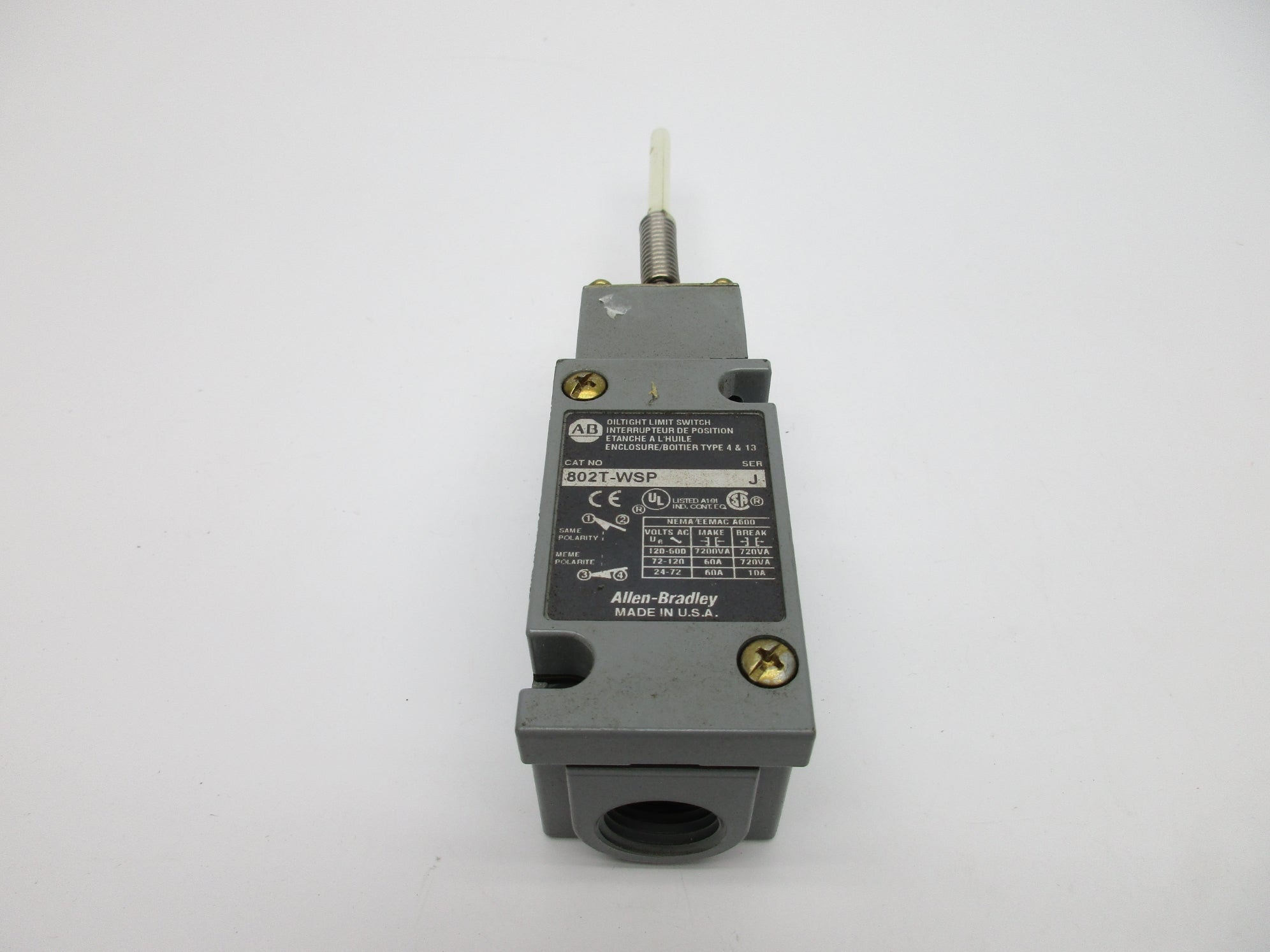 ALLEN BRADLEY 802T-WSP SER. J NSNP