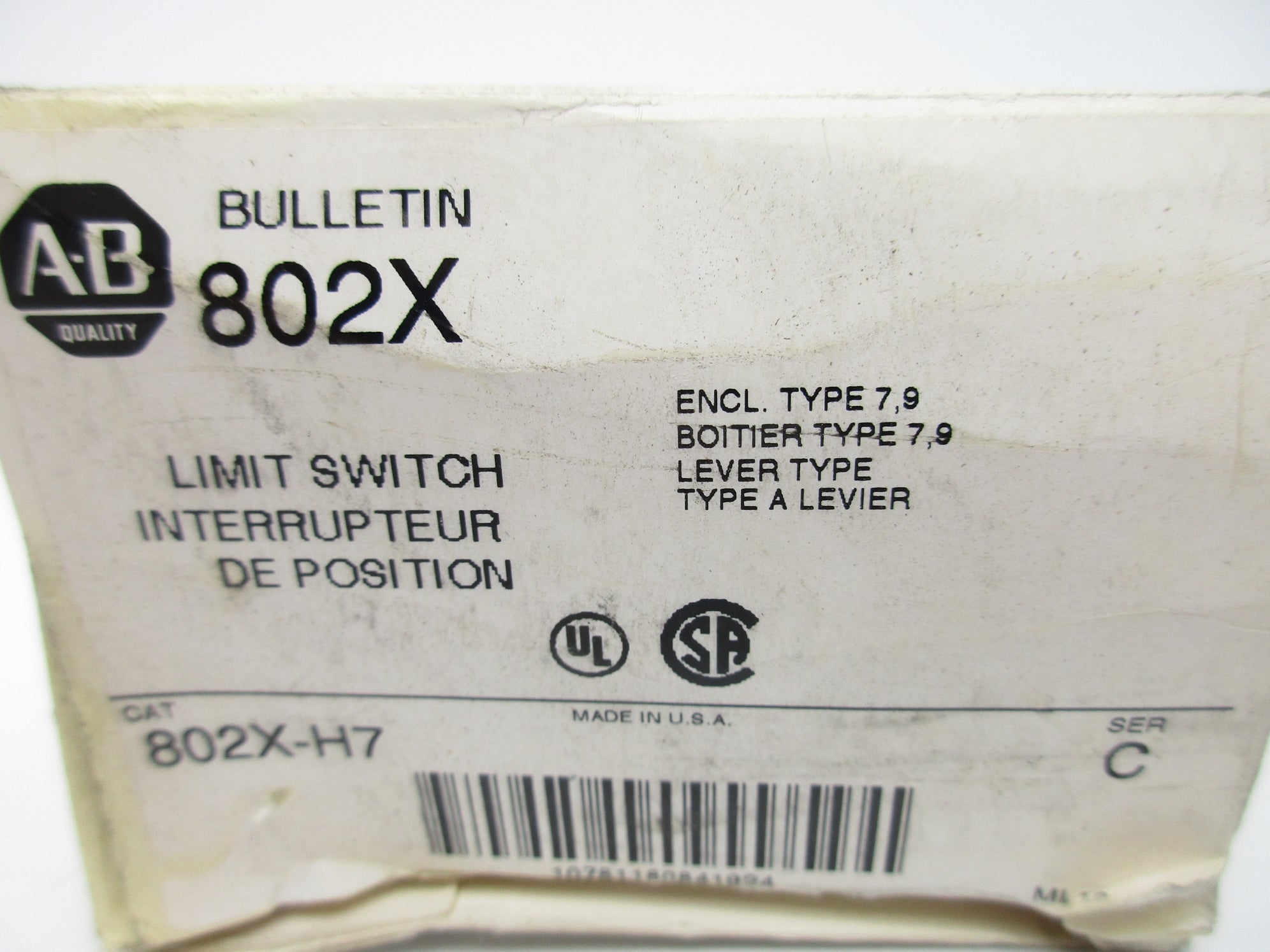 ALLEN BRADLEY 802X-H7 SER. C (WH) NSMP