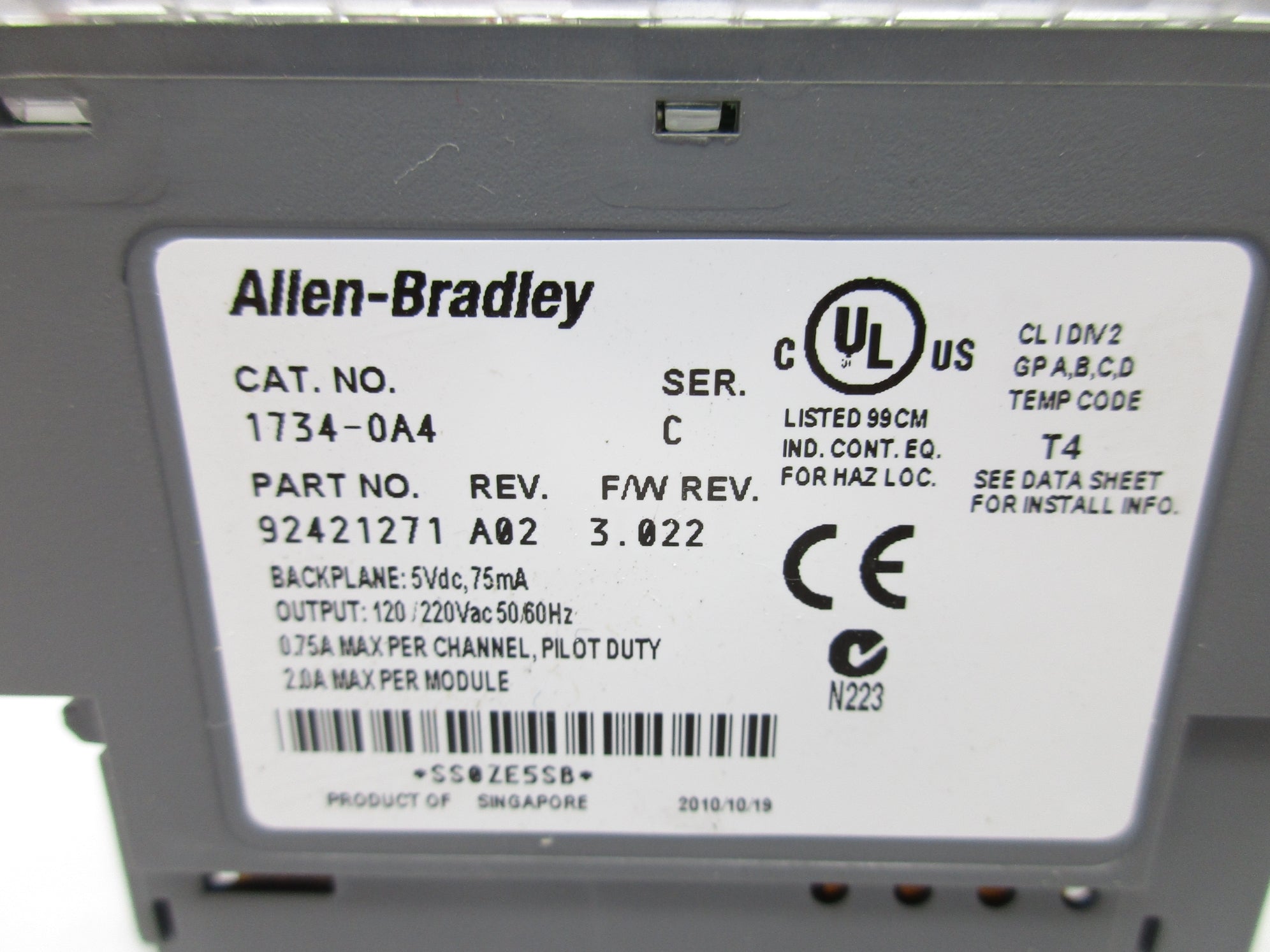 ALLEN BRADLEY 1734-OA4 SER. C F/W 3.022 NSMP