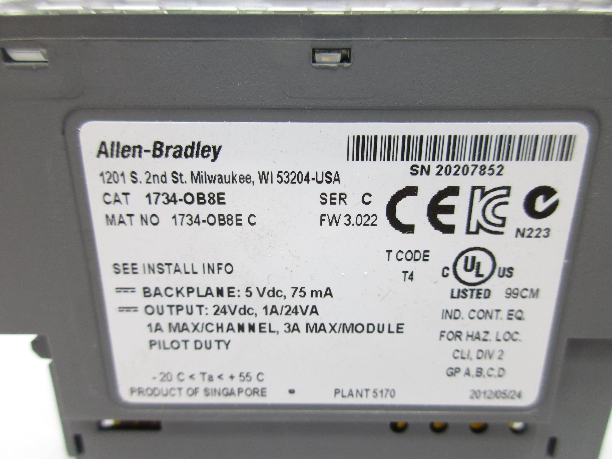 ALLEN BRADLEY 1734-OB8E SER. C F/W 3.022 NSMP