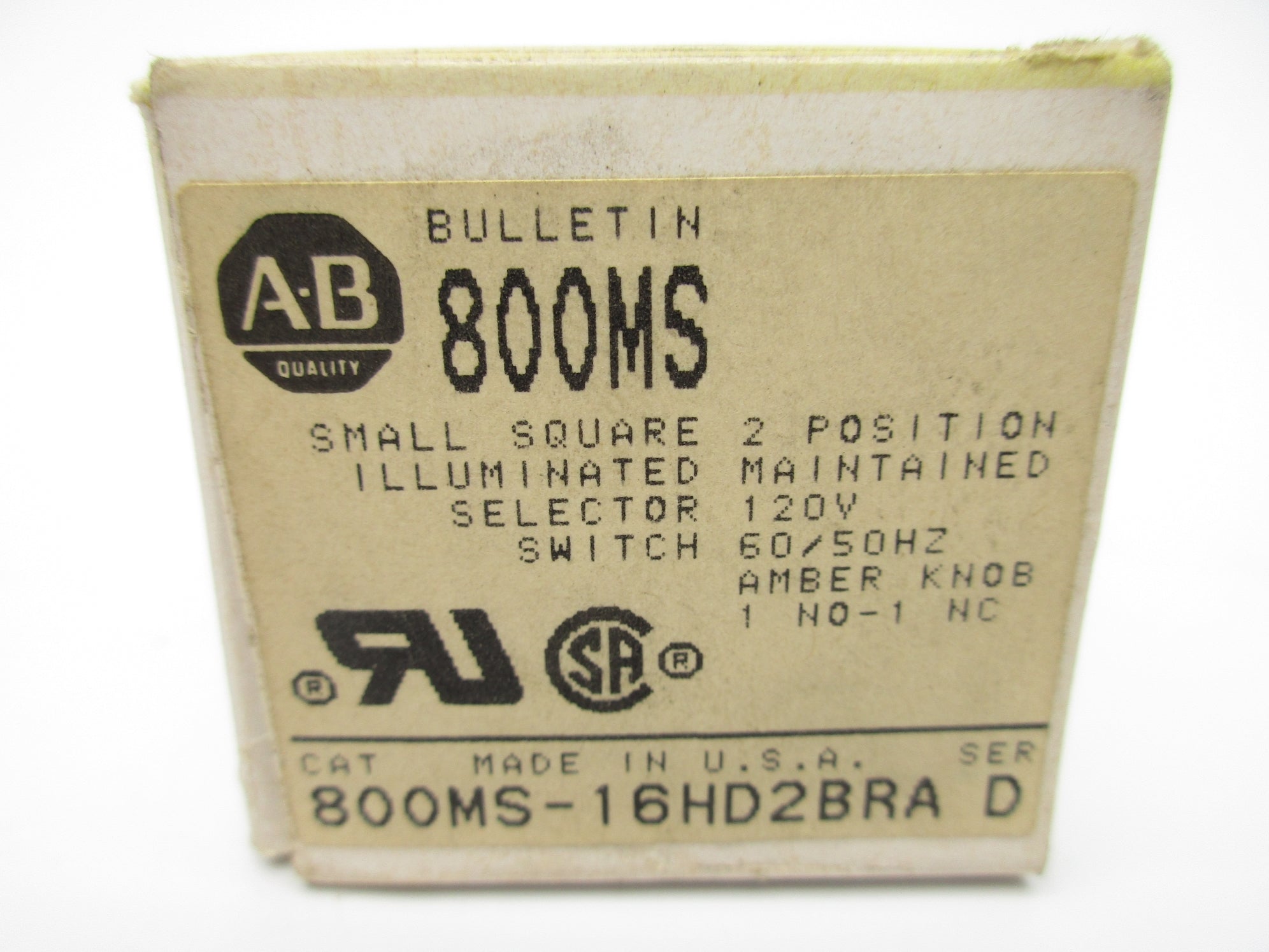 INDUSTRIAL SPARE PART 800MS-16HD2BRA SER. D (BK/YL) (AS PICTURED) NSMP