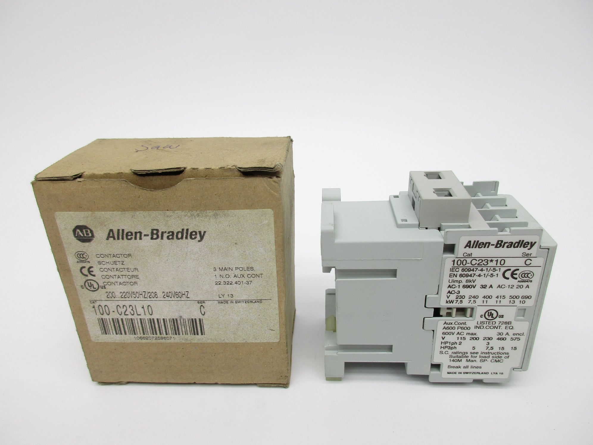 ALLEN BRADLEY 100-C23L10 SER. C 200/220V 208/240V (BR/WH) NSMP