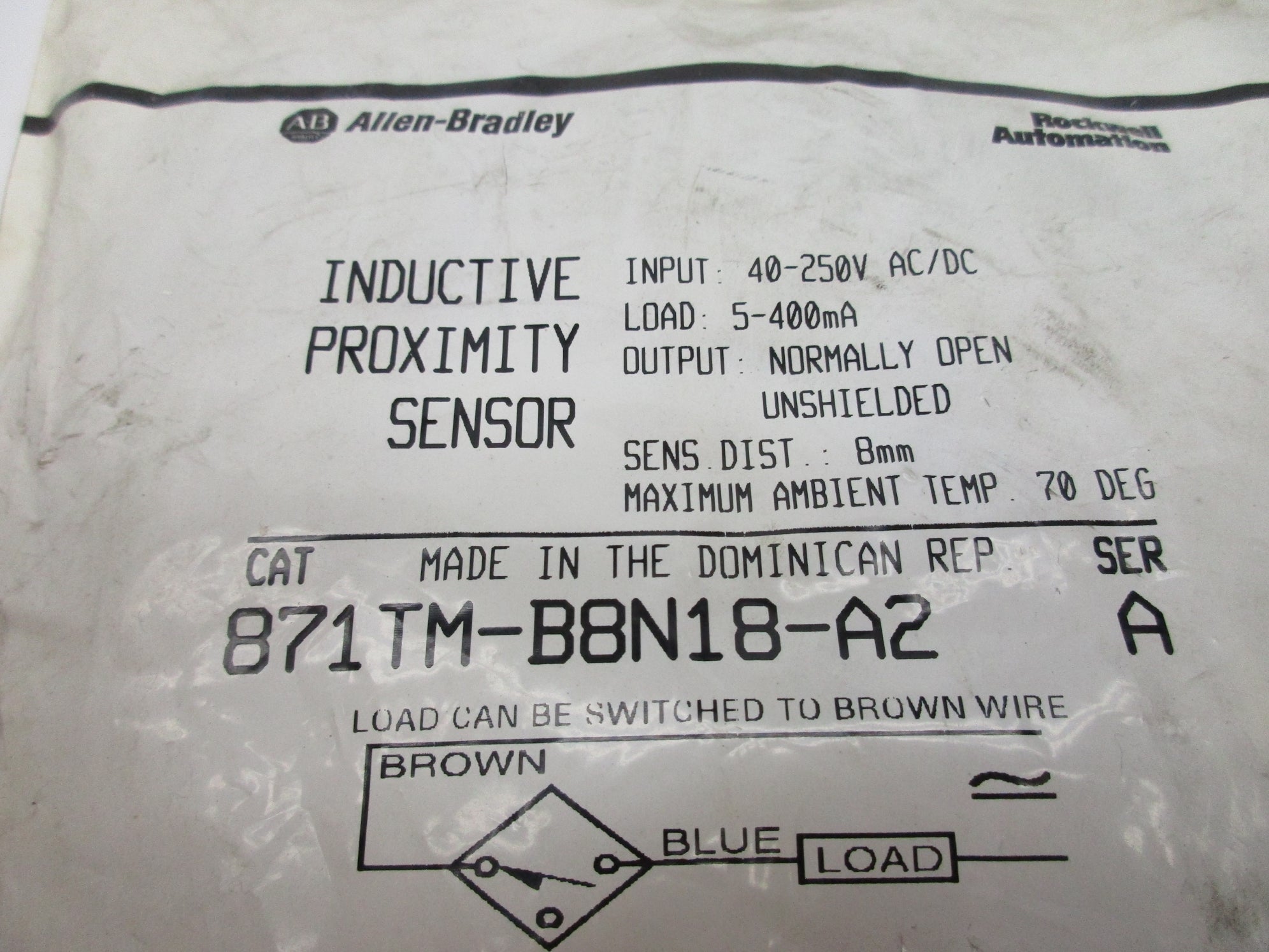ALLEN BRADLEY 871TM-B8N18-A2 SER. A NSMP