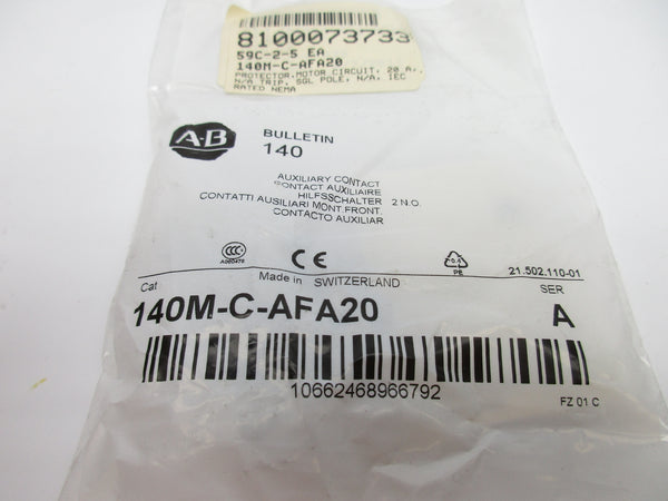 ALLEN BRADLEY 140M-C-AFA20 SER. A 240VAC 5A NSMP