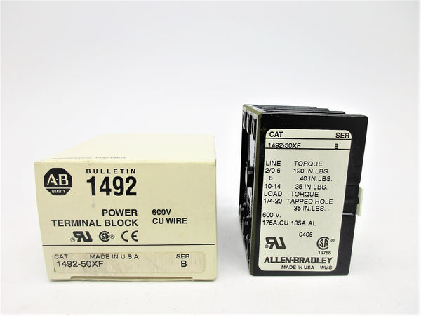 ALLEN BRADLEY 1492-50XF SER. B 600V 135A (WH) NSMP