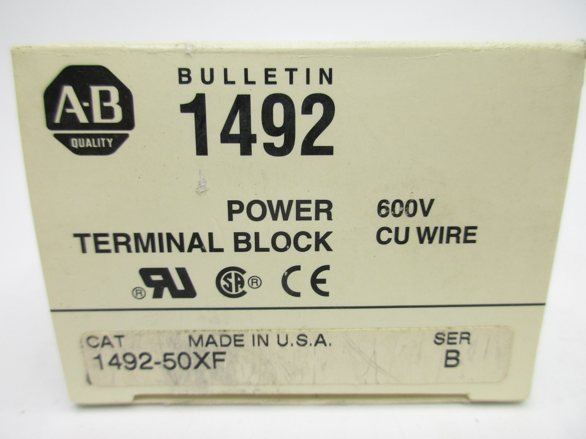 ALLEN BRADLEY 1492-50XF SER. B 600V 135A (WH) NSMP