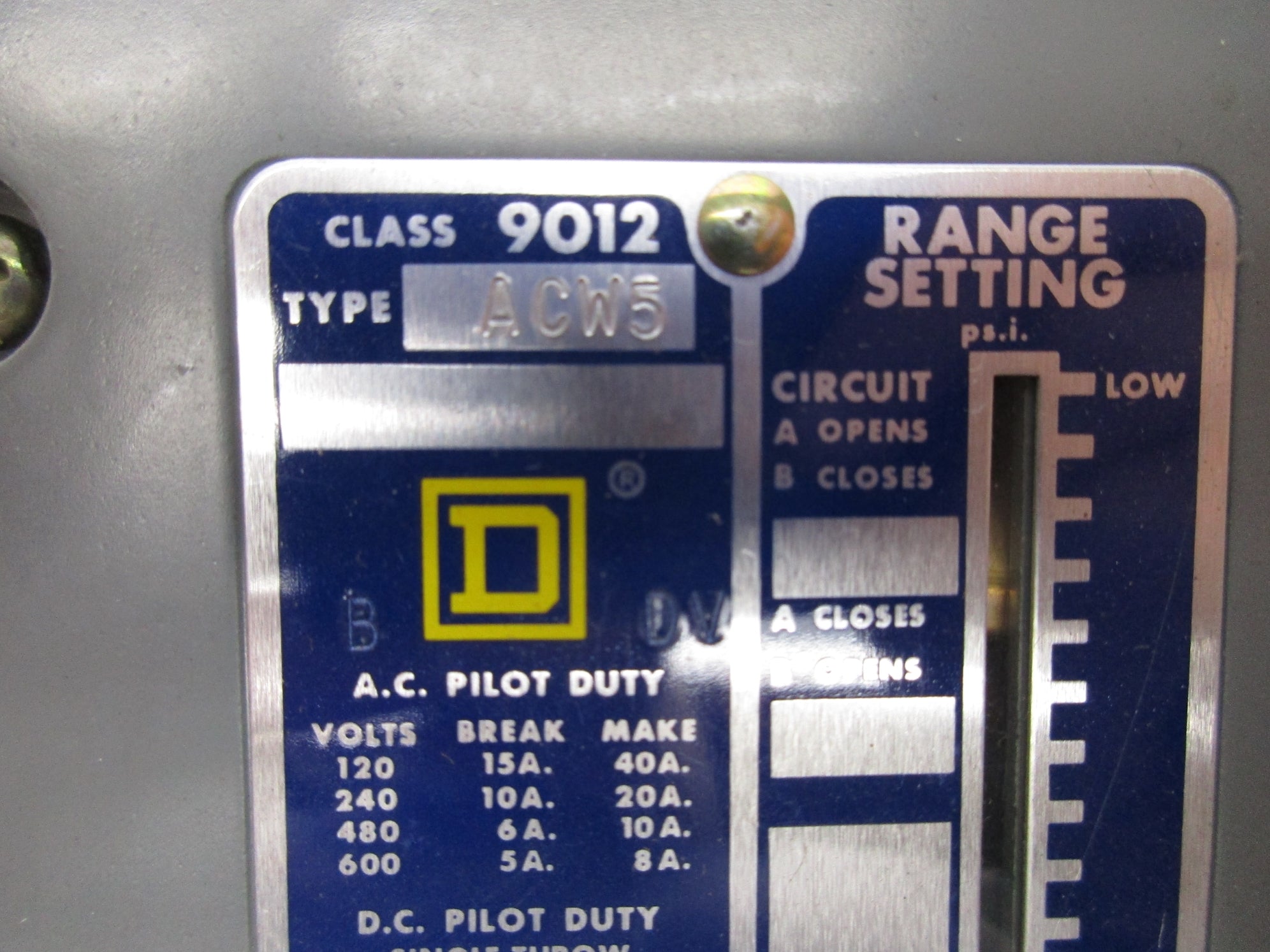 SQUARE D 9012ACW5 600V 5A NSNP