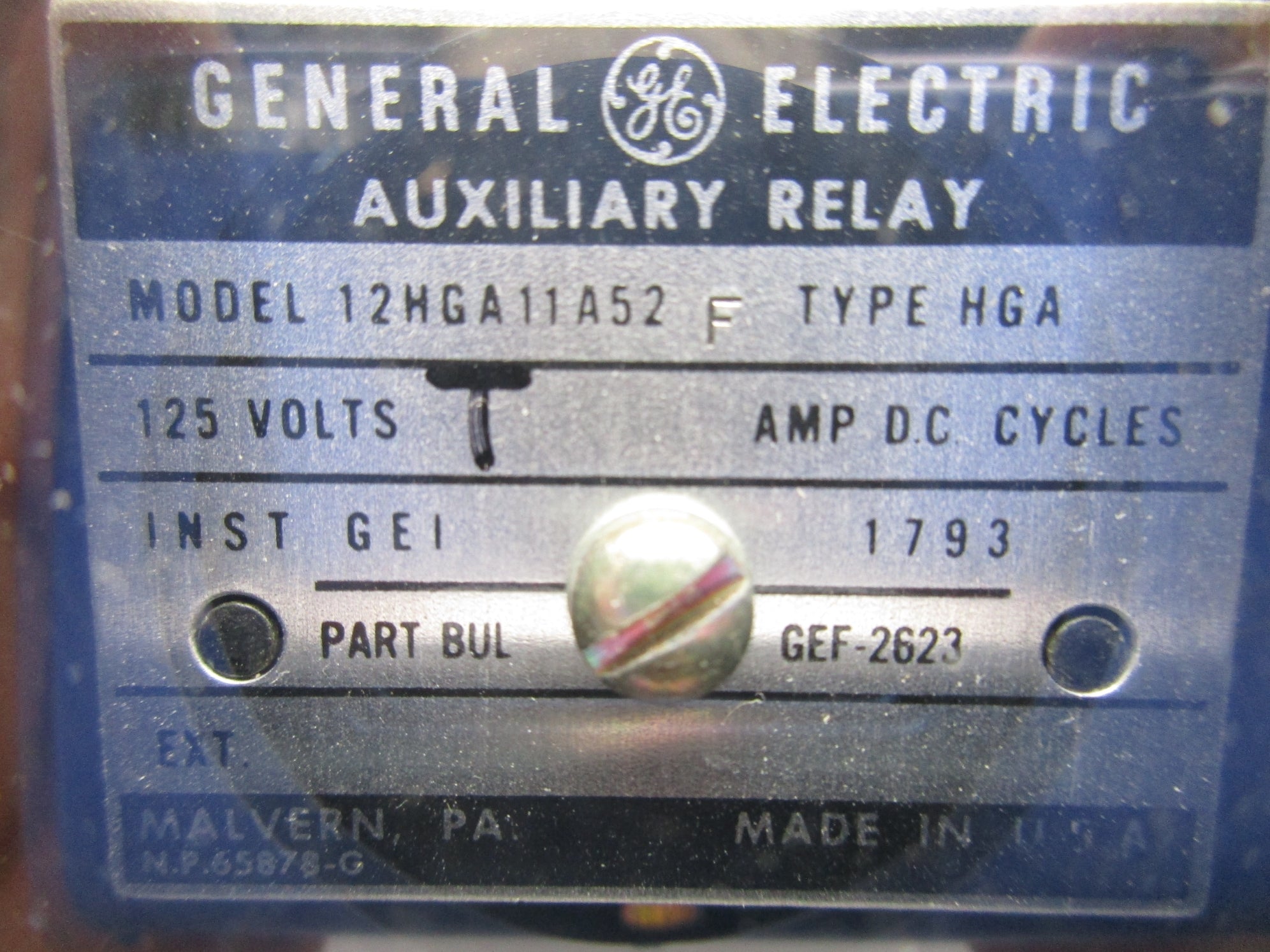 GENERAL ELECTRIC 12HGA11A52F 125V NSNP