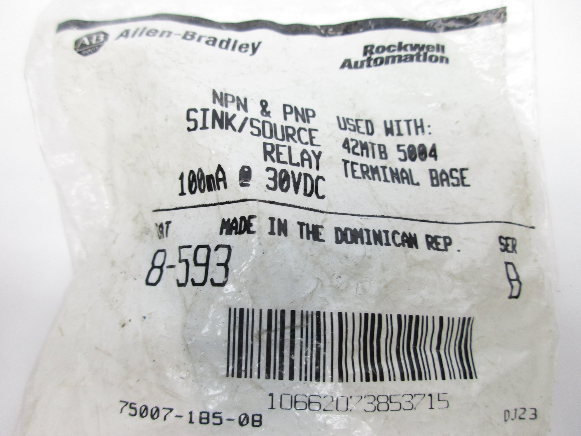 ALLEN BRADLEY 8-593 SER. B 30VDC NSMP