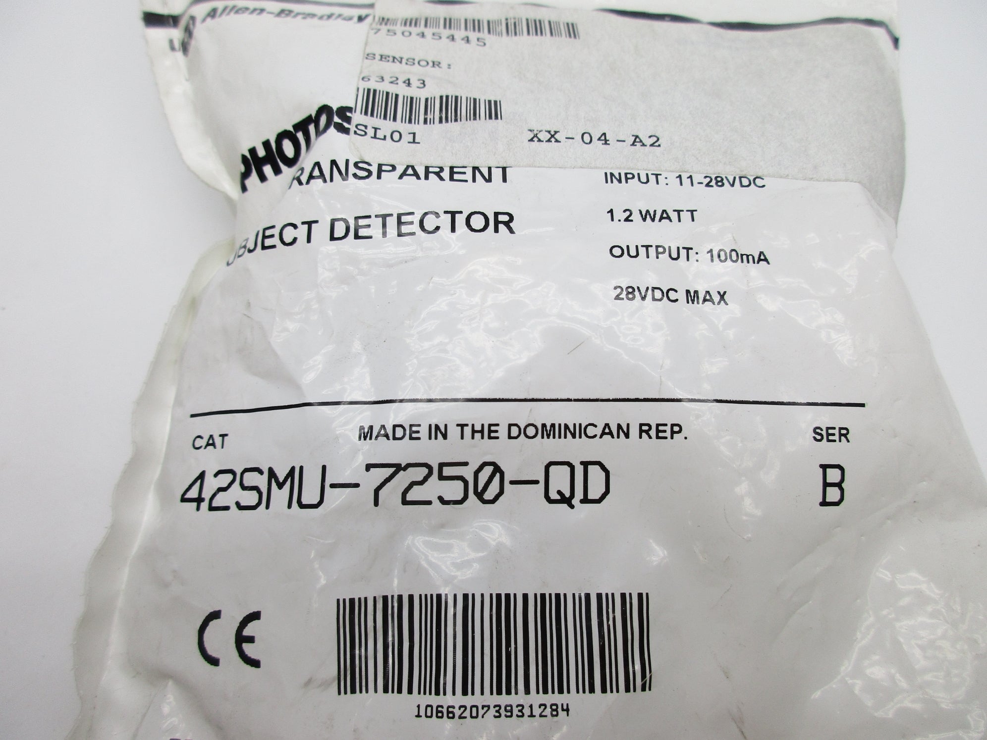 ALLEN BRADLEY 42SMU-7250-QD SER. B NSMP
