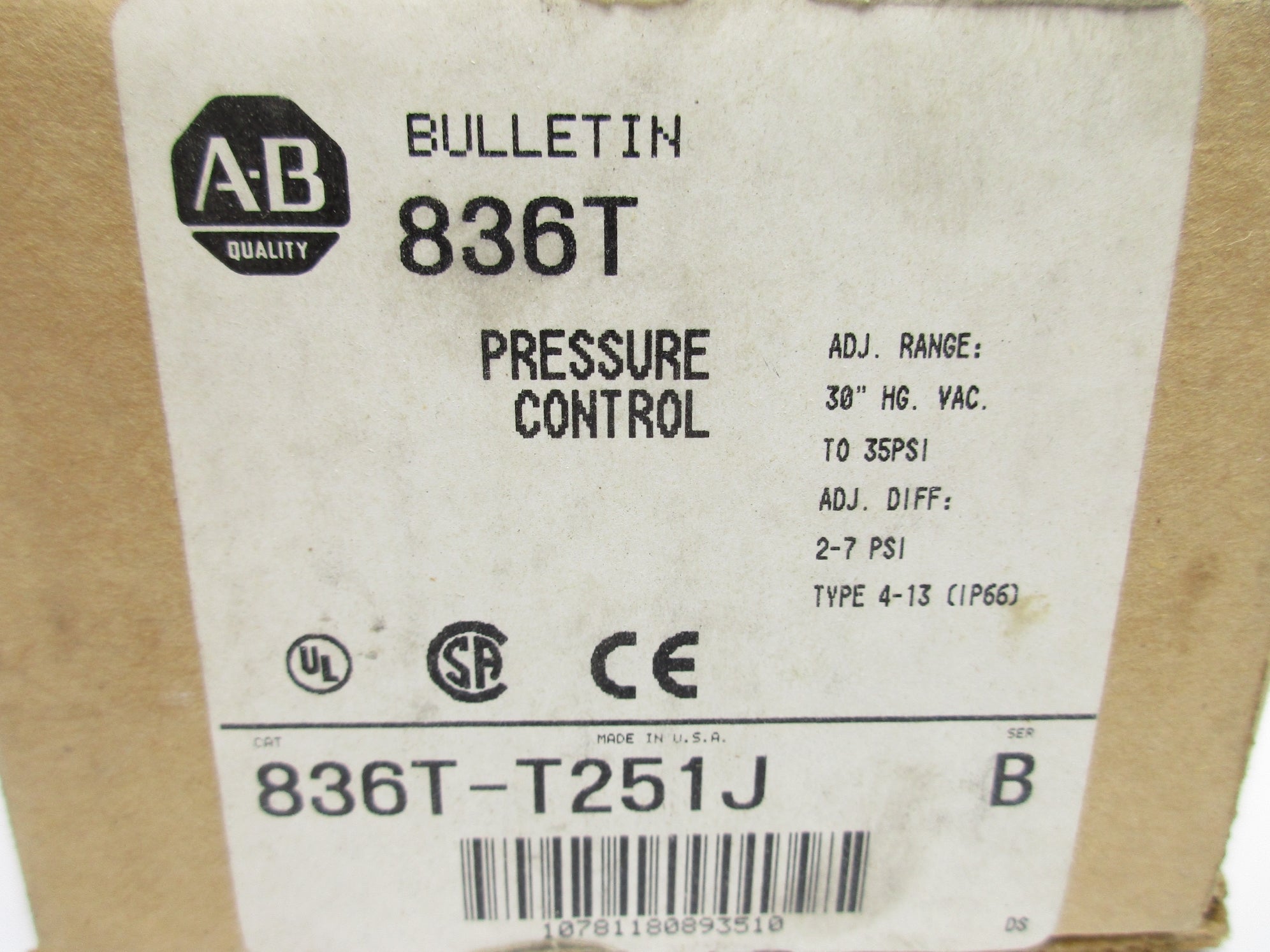 ALLEN BRADLEY 836T-T251J SER. B (BR/WH) NSMP