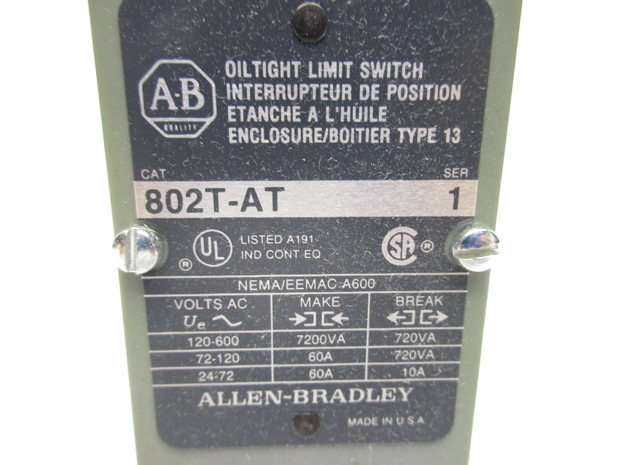 INDUSTRIAL SPARE PART 802T-AT SER. 1 120-600VAC 60A NSNP