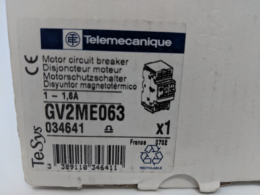 TELEMECANIQUE GV2ME063 1-1.6A  NSMP